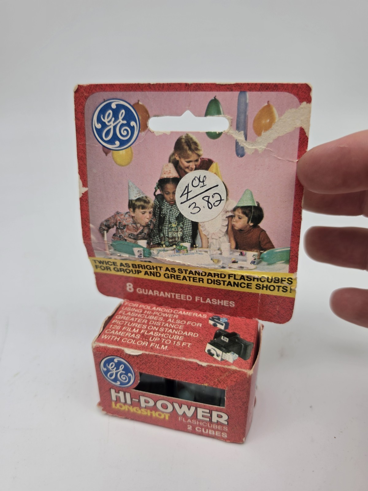 Vintage GE Hi-Power Longshot Flash Cubes Box of 2 Cubes-8 Flashes NOS