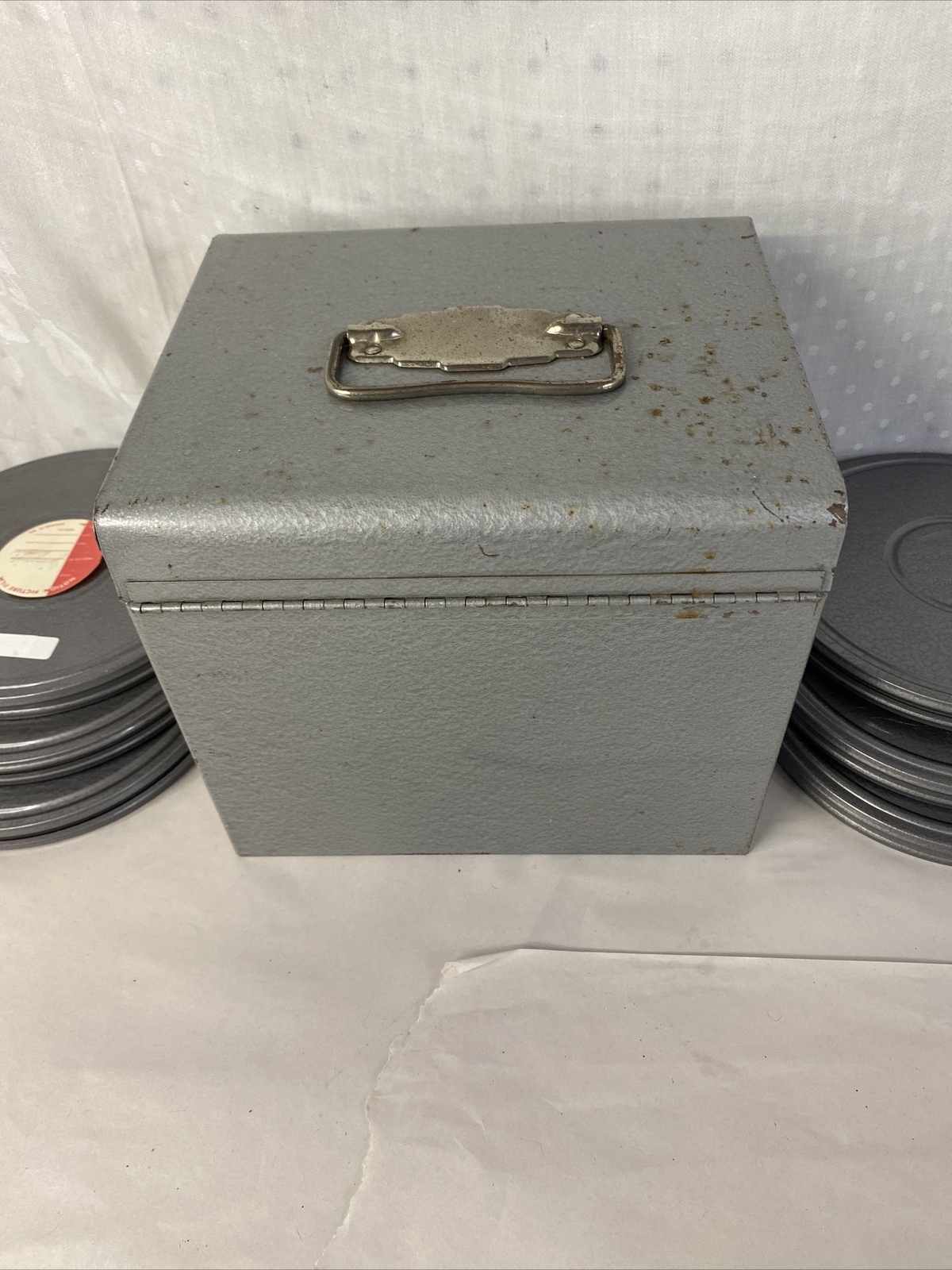 Vintage Logan De Luxe Movie Reel Chest Metal 6 Compco Empty Reel And Can