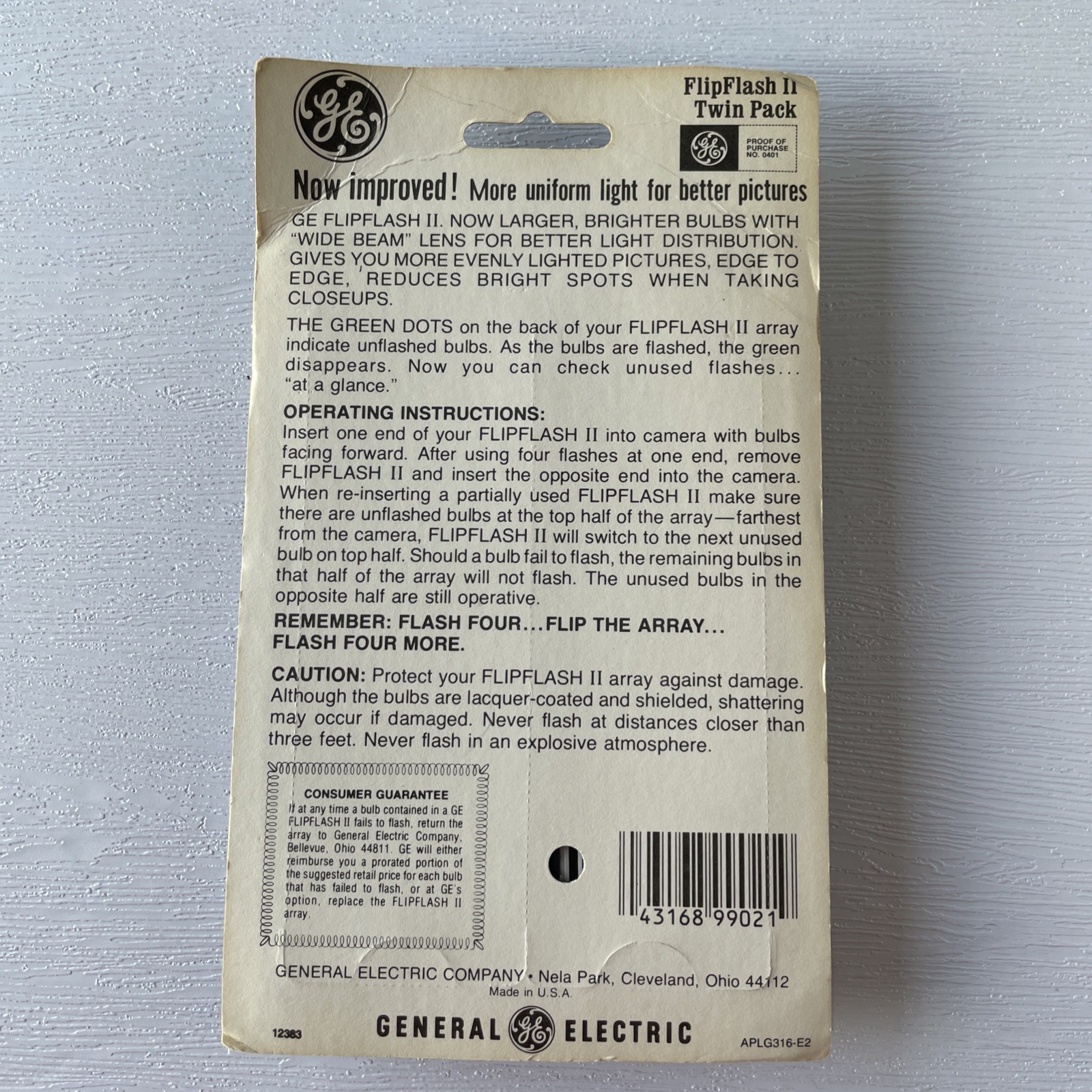 Vintage GE Flip Flash II Twin Pack Flash Packs for FlipFlash Cameras