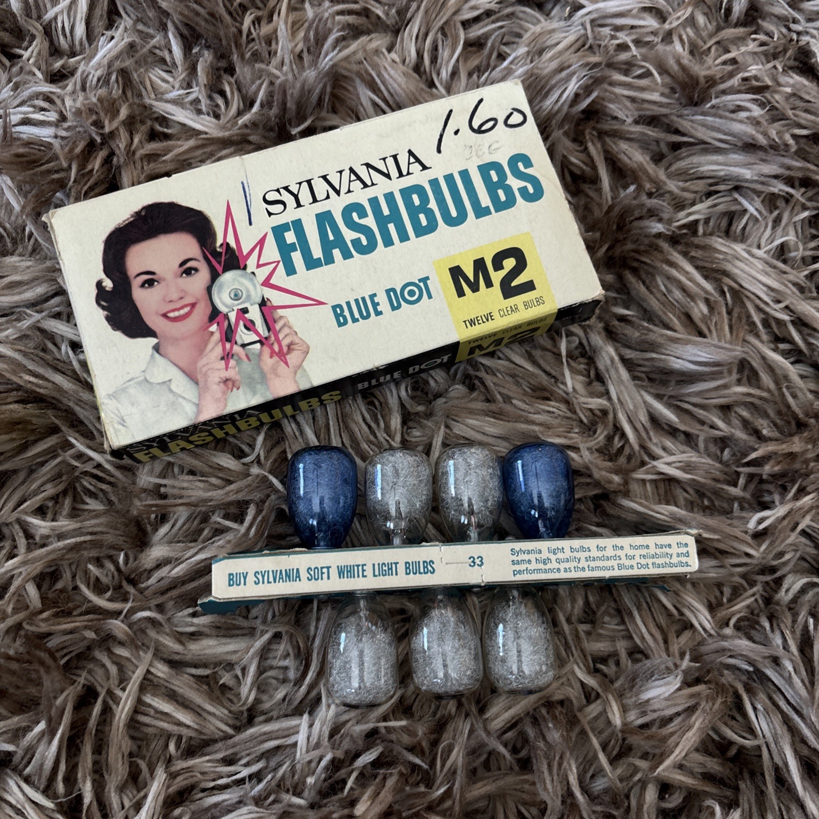 Vintage Sylvania Flashbulbs Blue Dot M2 9 Unused New Bulbs Camera Flash