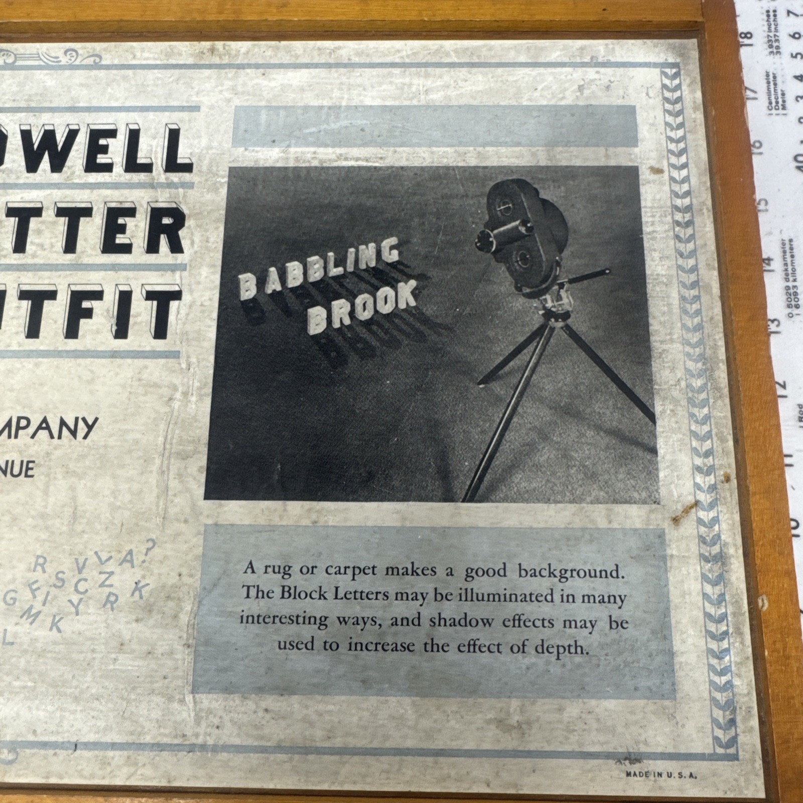 1940’s Bell & Howell Wood Block Letter Movie Titling Outfit *190+Pieces – W/Box