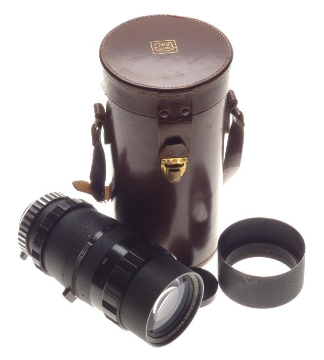 Enna tele-zoom lens 1:4 85-250mm 42mm thread mount original leather keeper