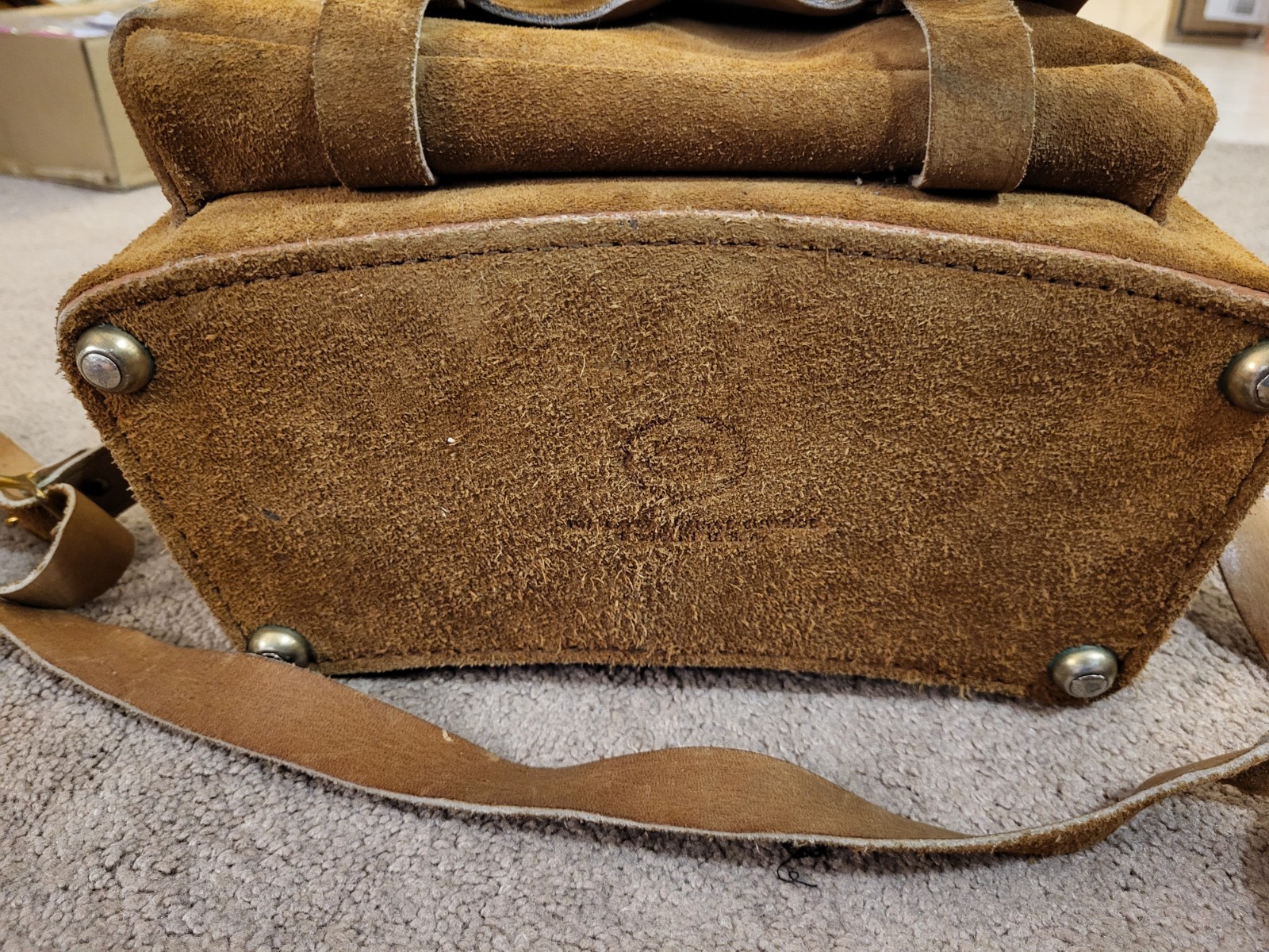 Coast Camera Bag Top Grain Genuine Cowhide Suede Made USA Zip Green Interior VTG