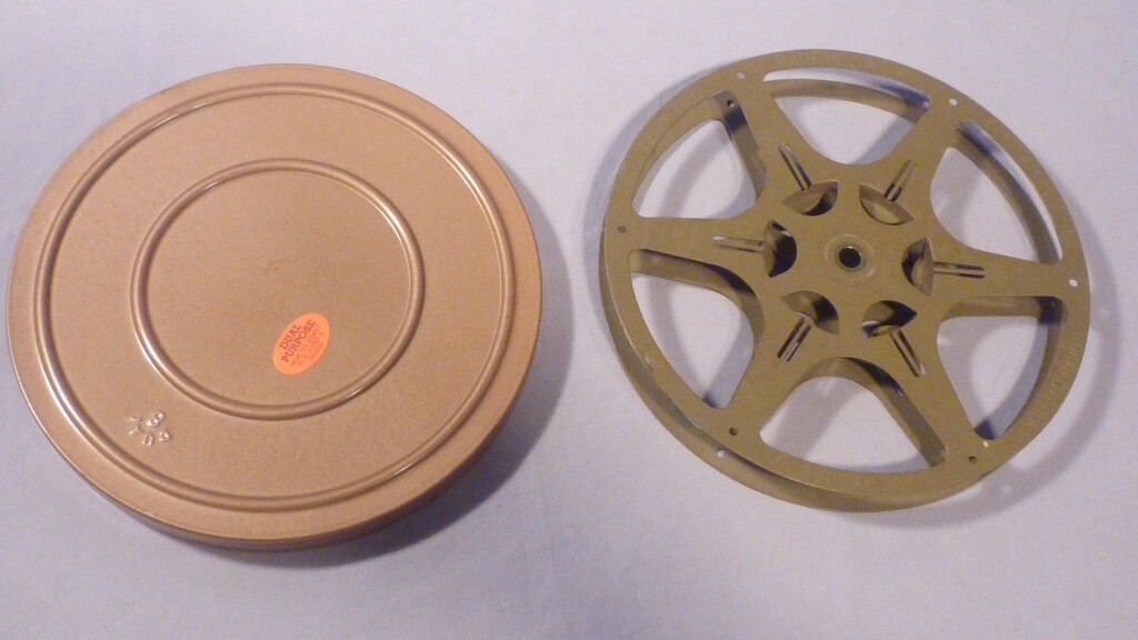 2 Metal Reels – 1 Metal Super 8 Reel with Metal Box & 1 16mm Metal Reel