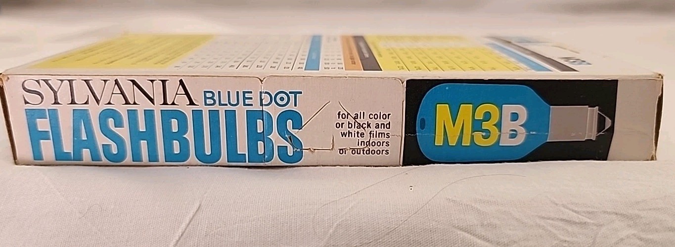 12 Vintage Sylvania Blue Dot Flash Bulbs M3b Flashbulbs For Camera,new Old Stock