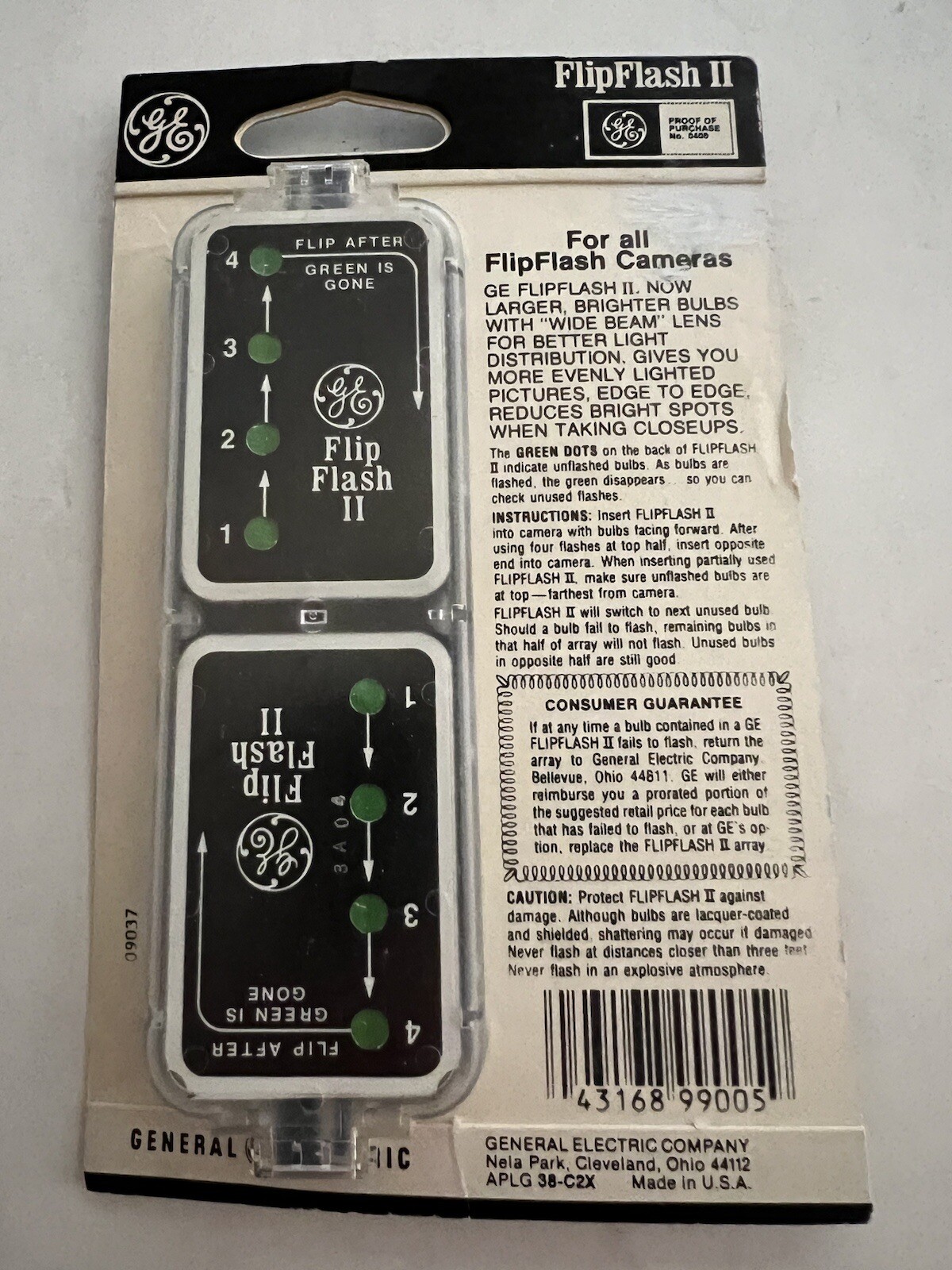 GE General Electric Vintage Flip Flash II Lot (2) New In Package NOS