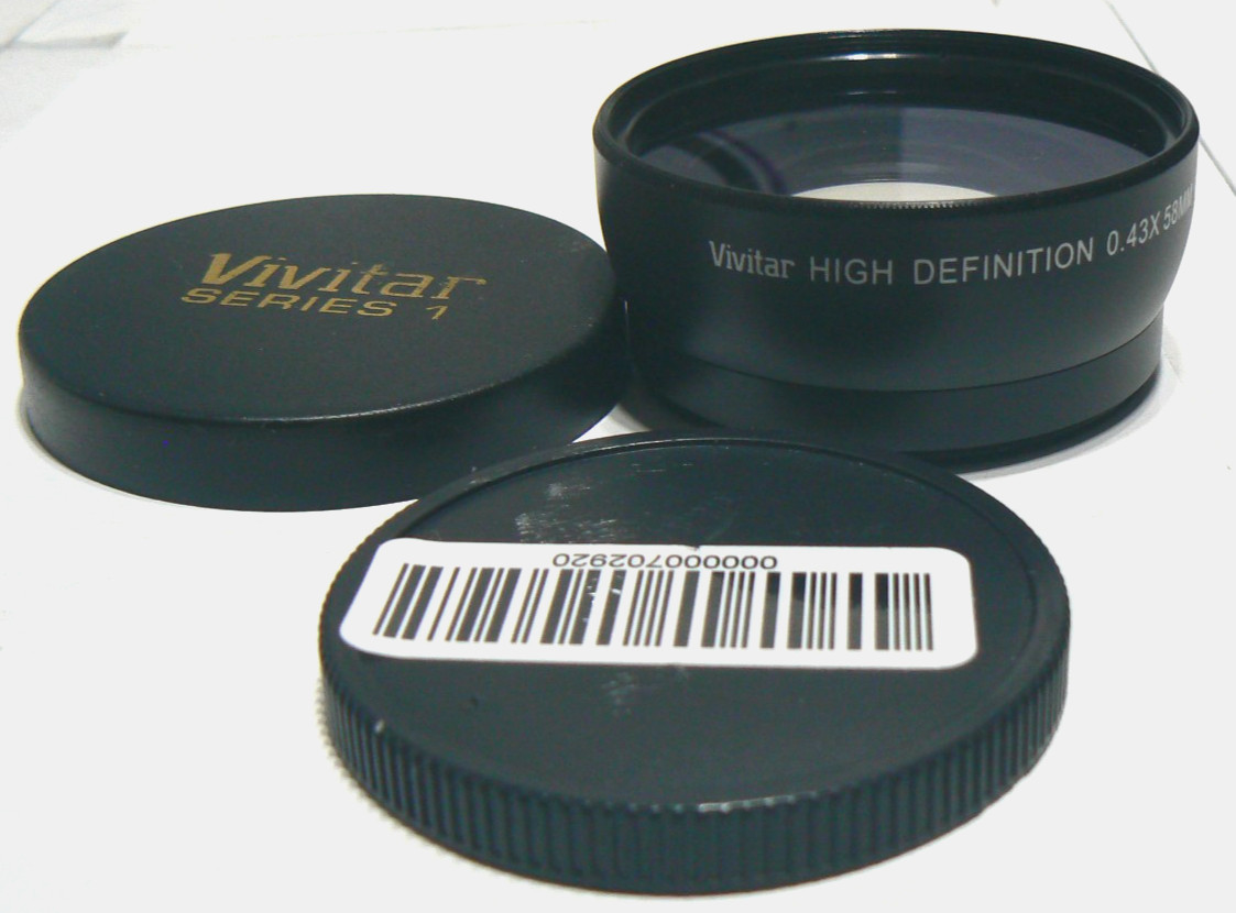 Vivitar 58mm HD 0.43X Wide Angle Macro Threaded Lens +Both End Caps Japan Optics