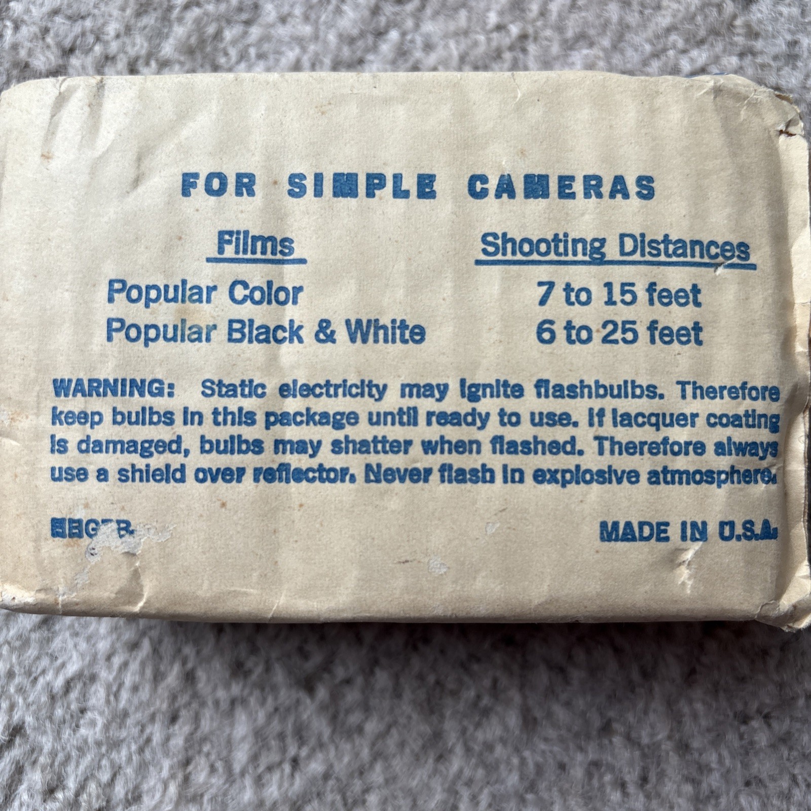 Vintage GE Flashbulbs #5B in Original Box Of 4