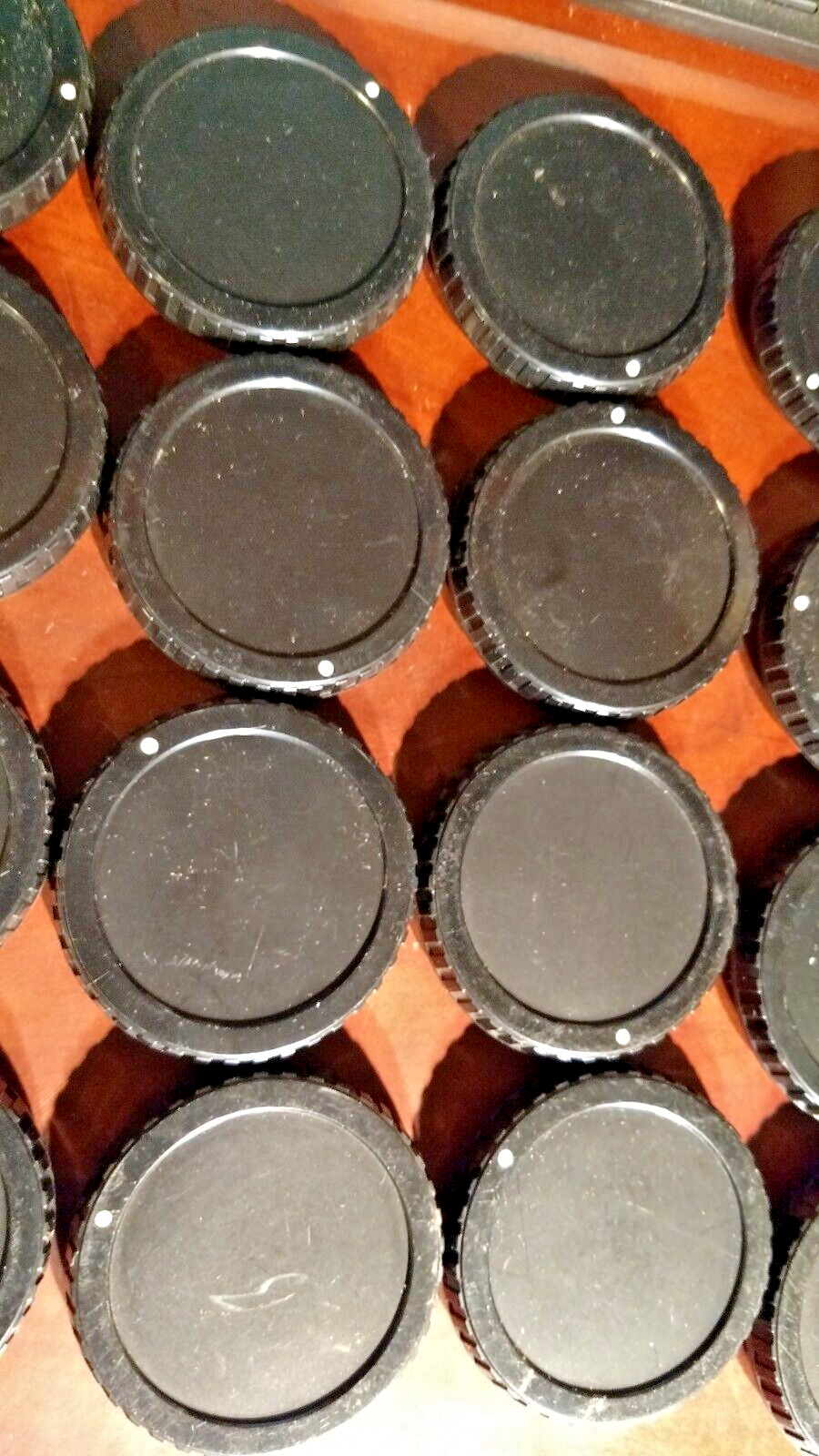 23 misc. CANON Lens Caps Replacement Camera Parts ALL have White dots JAPAN