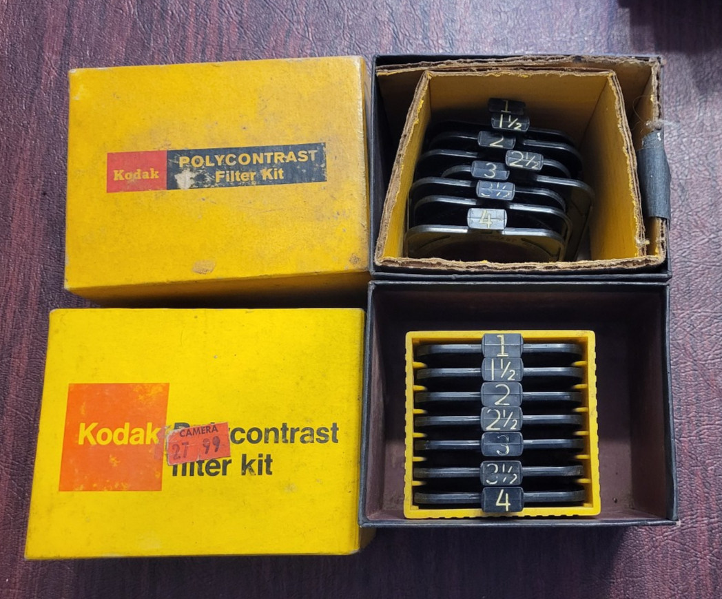 Vintage Kodak Polycontrast Filter Kit Model A Dark Room Photo Develop 2 Boxes