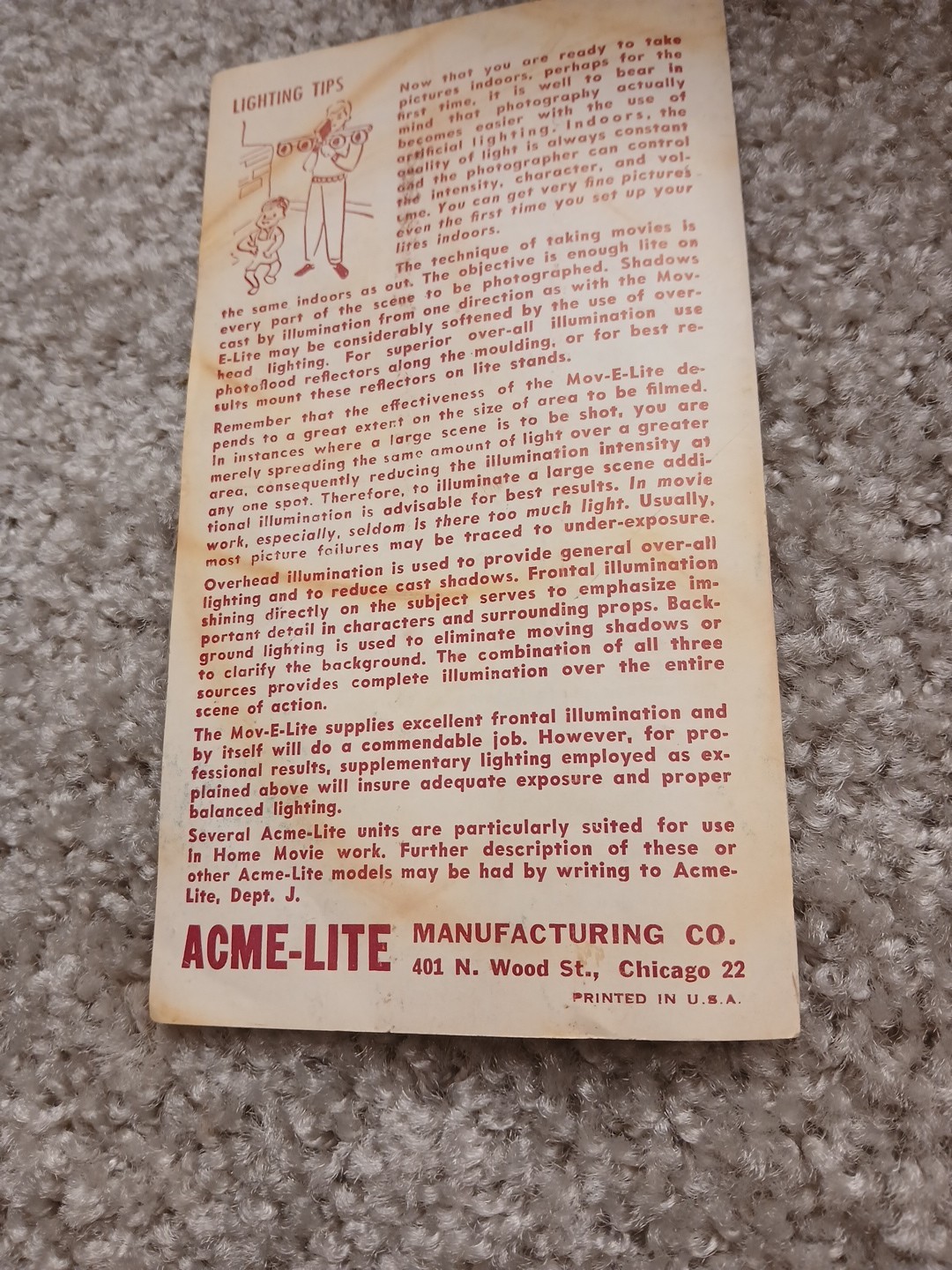 ACME MOV-E-LITE 4 Light Movie Film Stage PhotographyLighting with Case Model R4