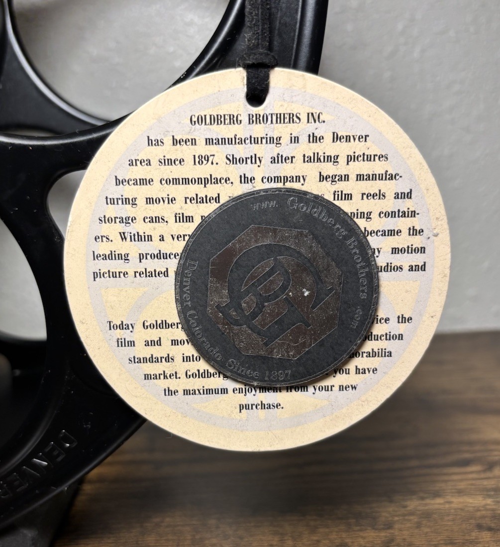 Goldberg Brothers Film Reel 15″ 35mm Theater Film Wine Rack Black