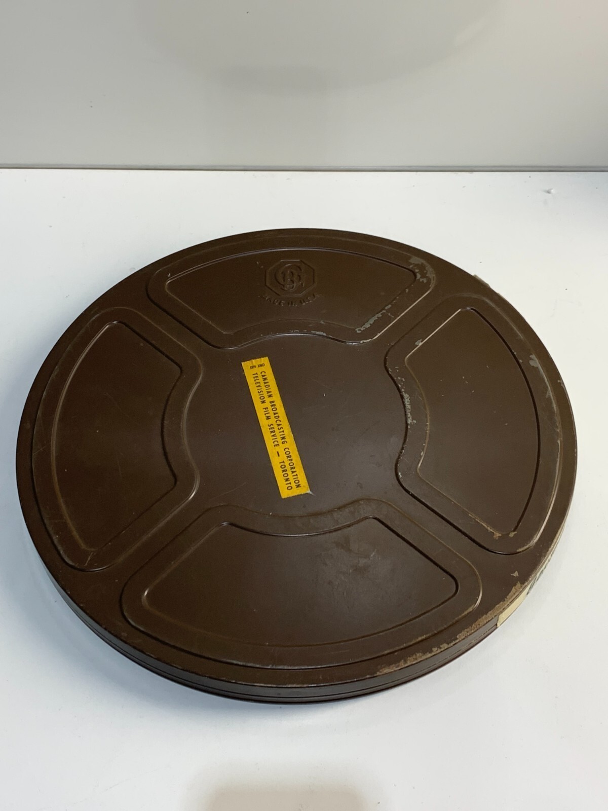 Vintage Brown Metal 16mm Film Tins – With reel inside- Made in the USA