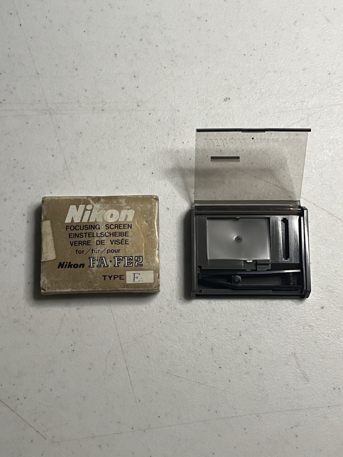 Nikon Type E2 Focusing Screen for FA FE2 FM2 w/ Case Box Instructions Vintage