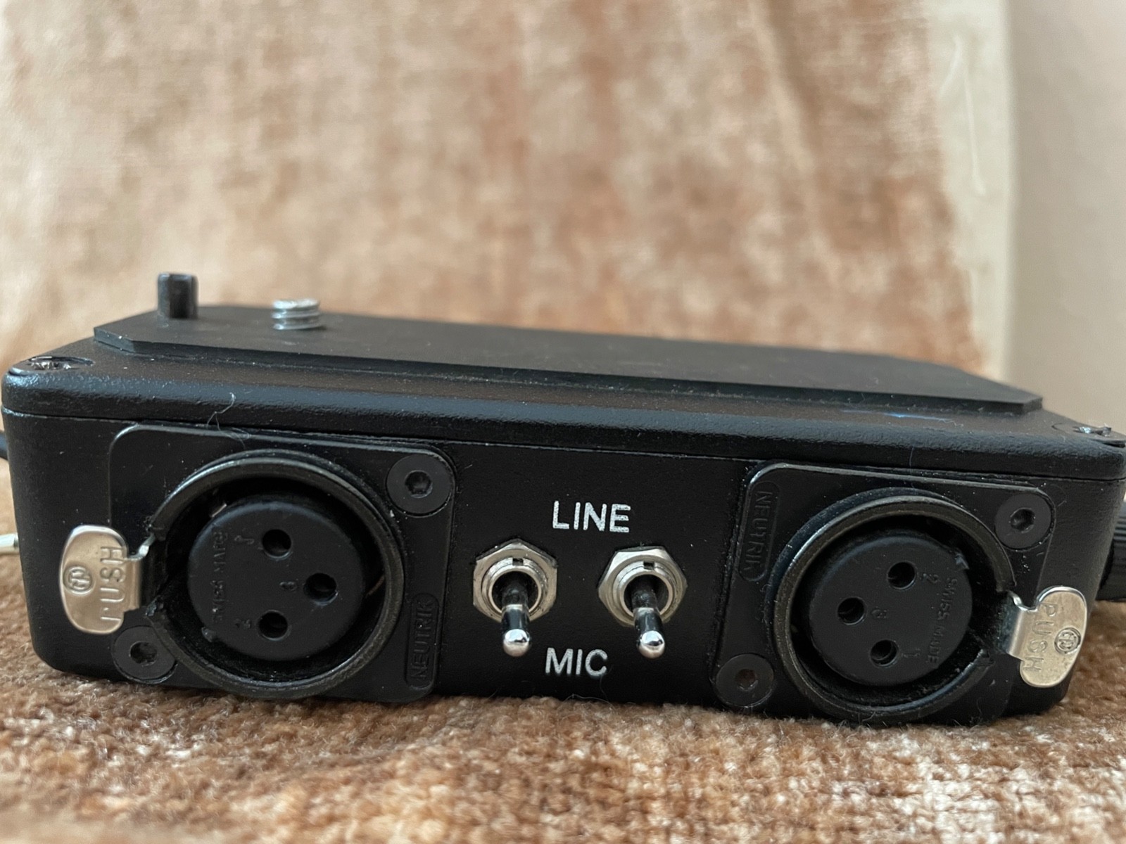2 Channel audio mixer with Mic/Line XLR, inputs & 1/8″ Stereo output/Video Cam