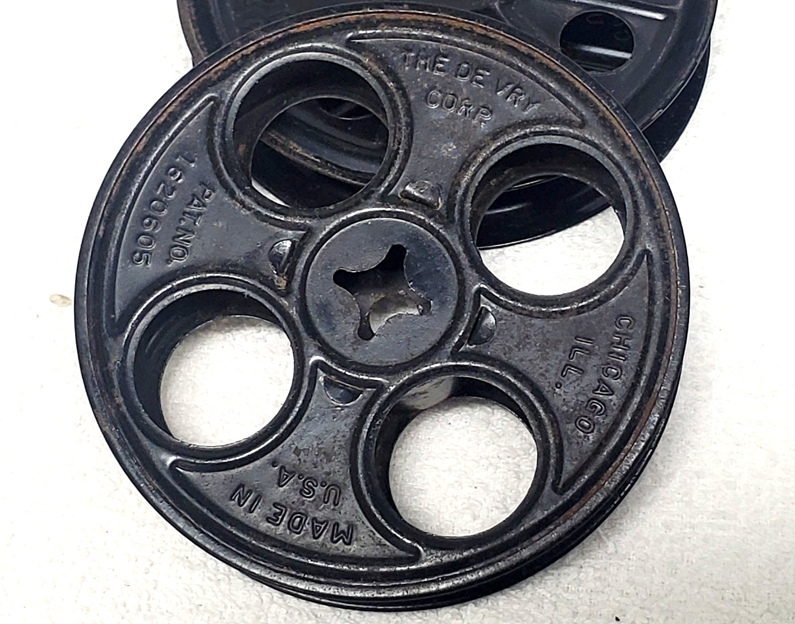 Vintage Kodak (E.K. Co.) & Devry Corp. Metal 16mm Film Reels -1930s- 3 5/8″