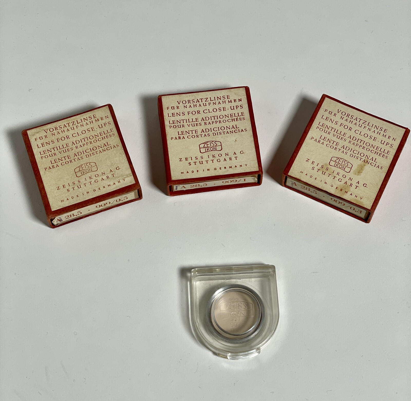 Vintage Zeiss Ikon A G Stuttgart Vorsatzlinse Proxar Lenses Germany Mint In Box