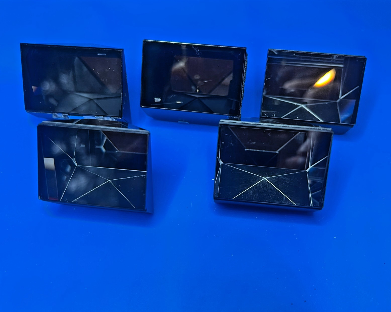 Lot of 5 Vintage Optical Glass Pentaprisms – Camera Parts Art Science