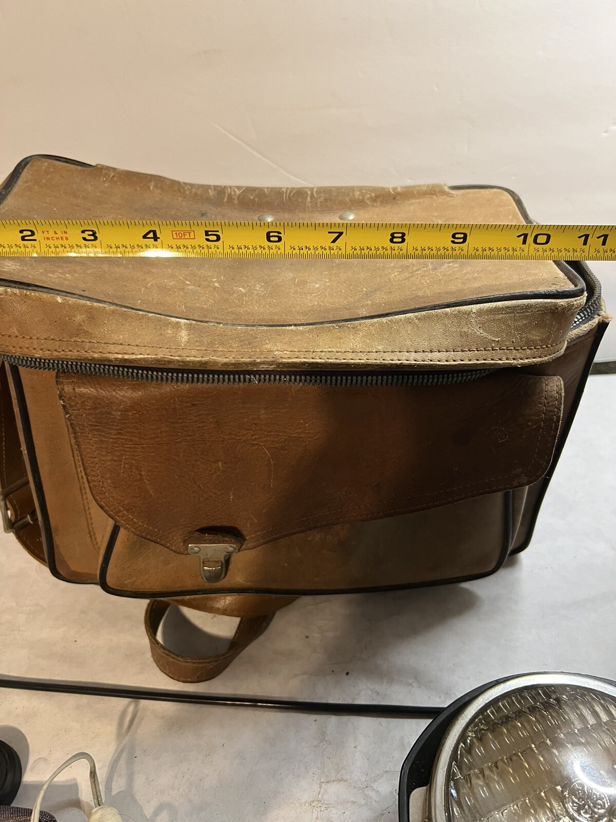 GE ACMELITE Attachment Bright Lamp Electric Tested Working, Leather Bag Vintage