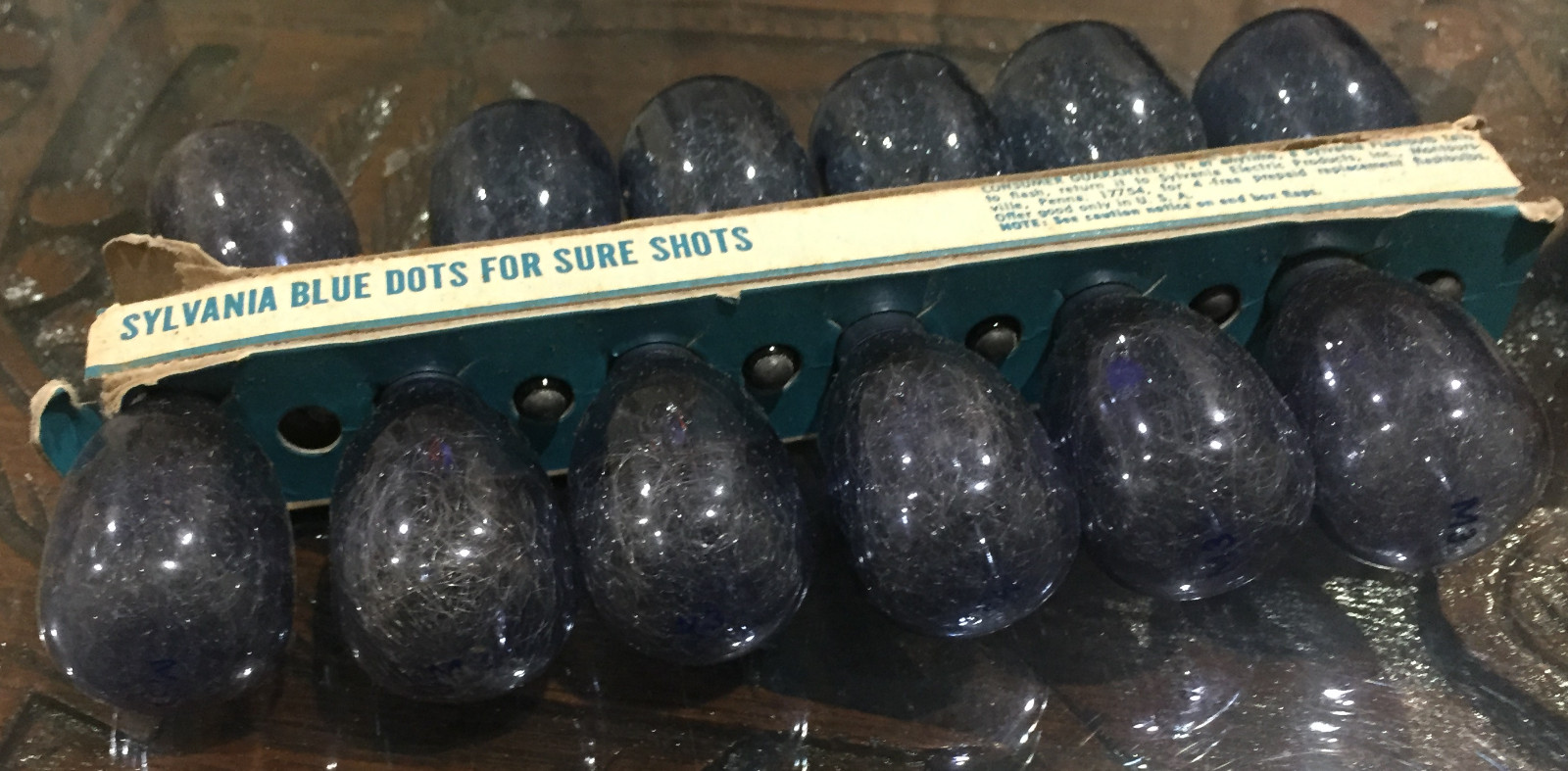 Sylvania Blue Dot M3B Flashbulbs 12 Blue Bulbs, USA New Old Stock