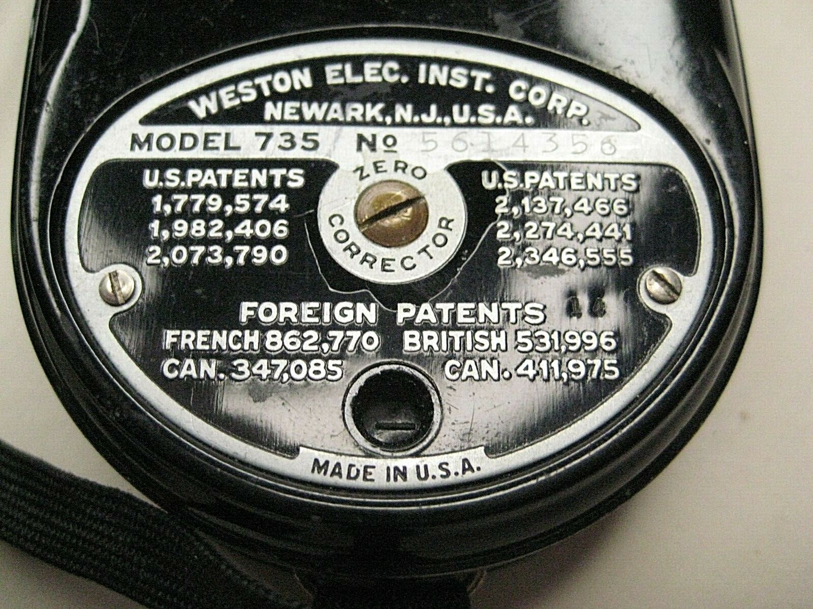 WESTON MASTER II Universal Exposure Light Meter Black Paint version WORKING