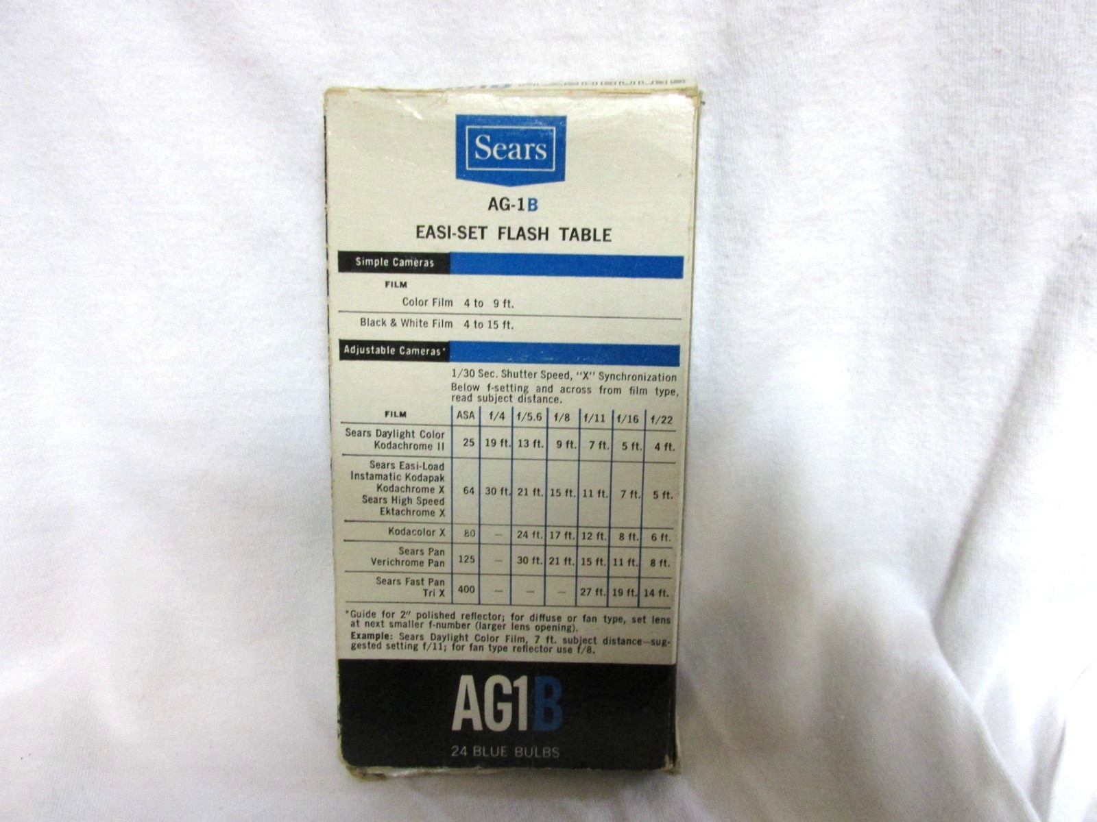 VINTAGE SEARS AG1B BLUE FLASHBULB EMPTY BOX