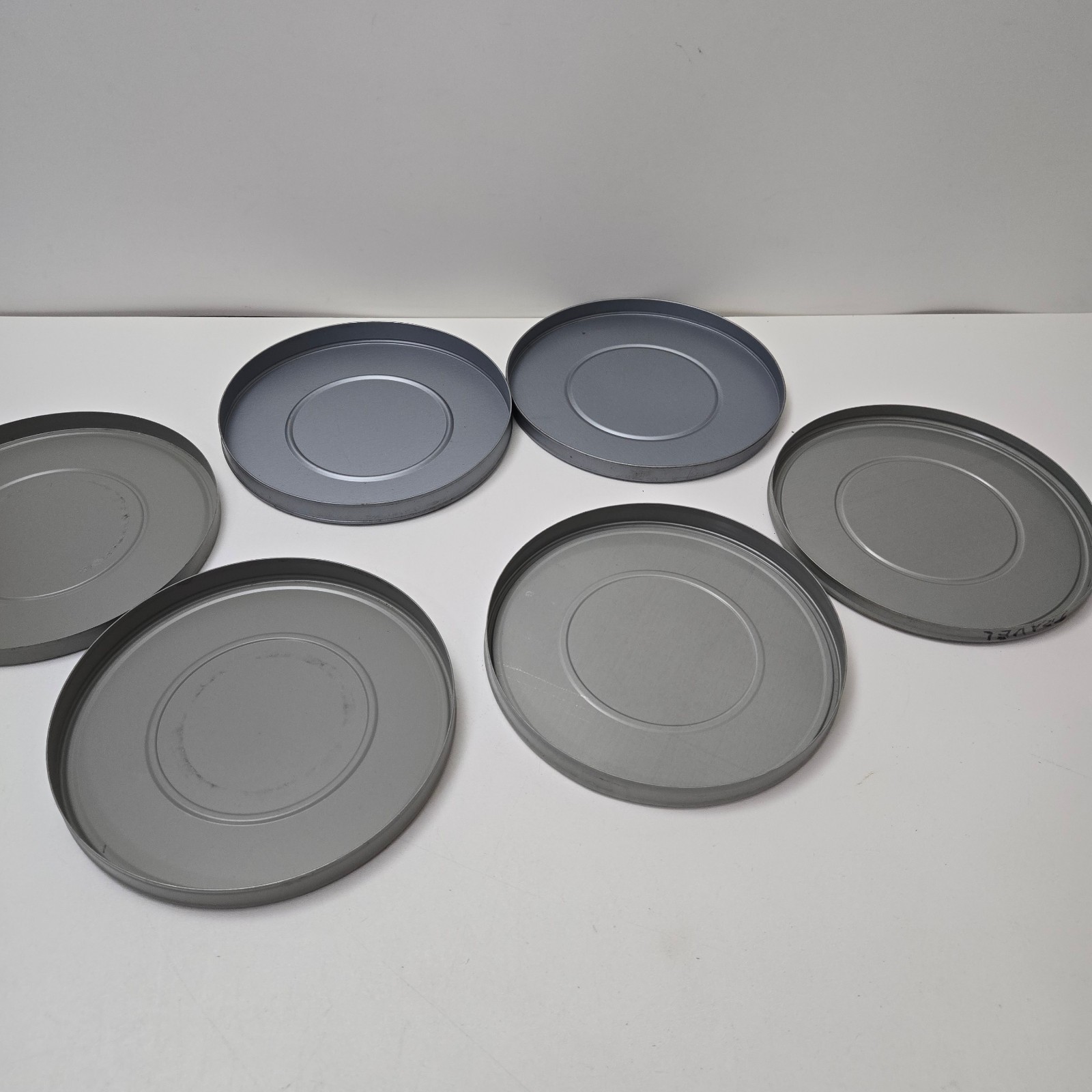 9.25″ Empty 16mm Metal Movie Film Canister Cans Lot x 3 No Reels