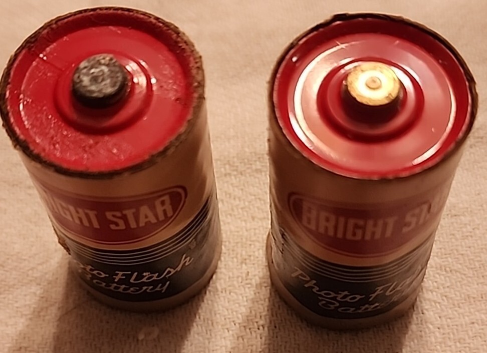 Bright Star C Cell Photo Flash Batteries No 11P Set Prop Apr 1954 Vintage Pair