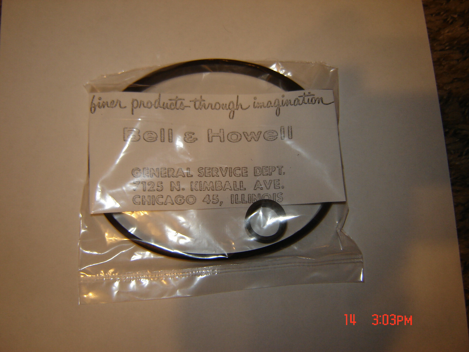 B & H 500 Series Projector Belt & Tire. Motor Belt, Rubber Tire, Set, New