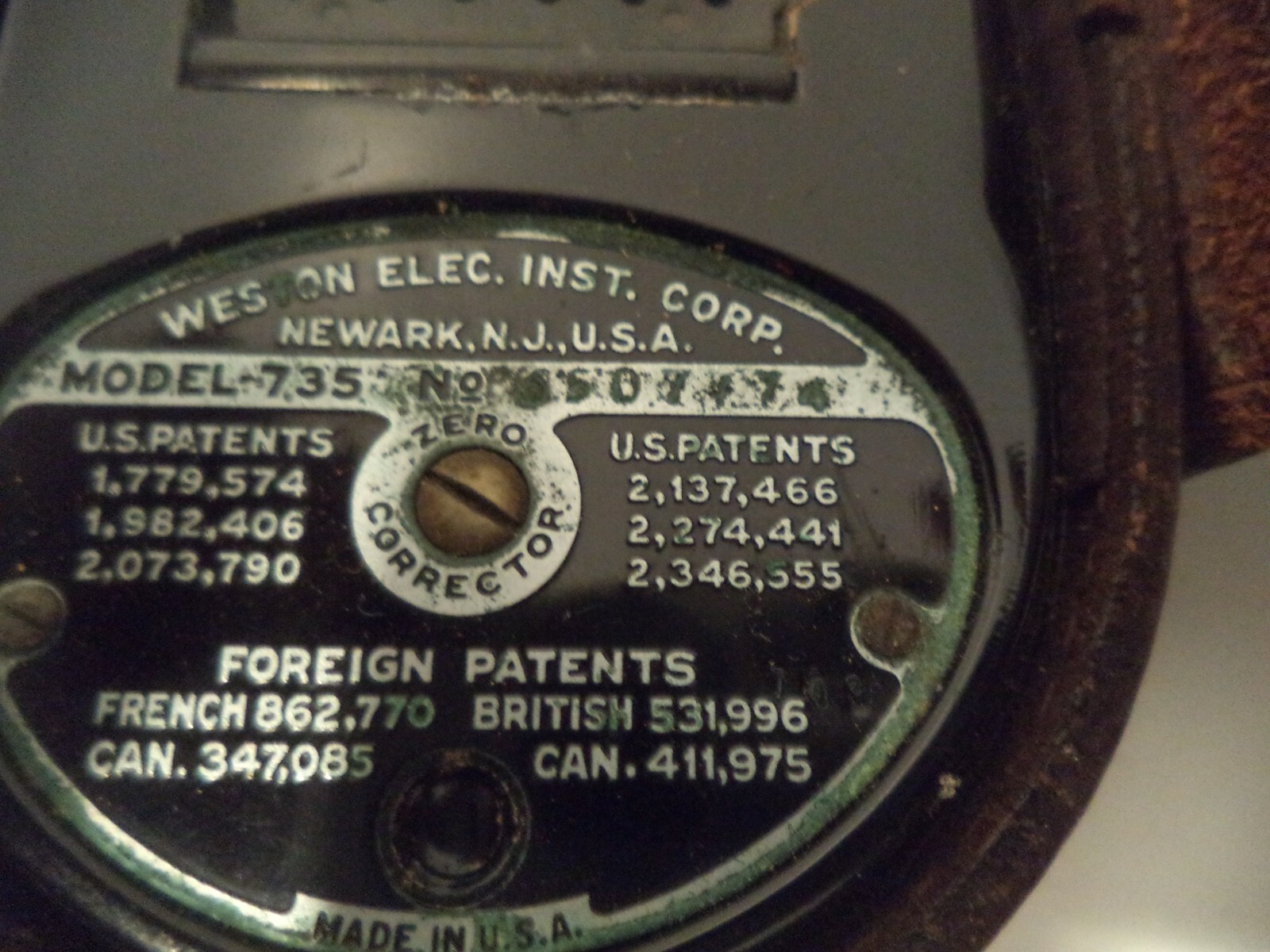 VINTAGE WESTON MASTER II WESTERN ELEC.INST.CORP UNIVERSAL EXPOSURE METER +CASE