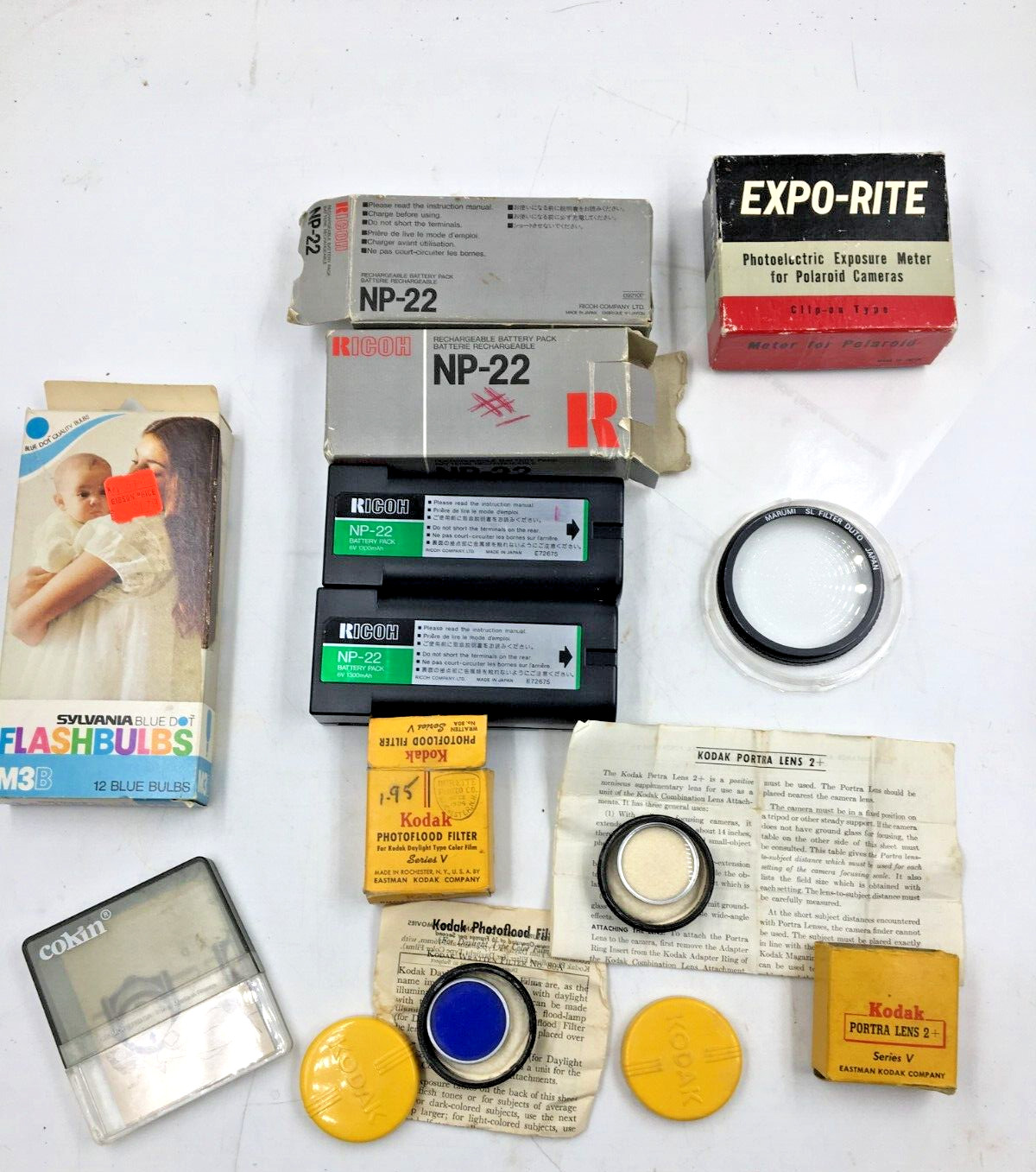 Vintage Camera Accessories Lot All Untested As Is-Wink Light,Autoknips,Filters