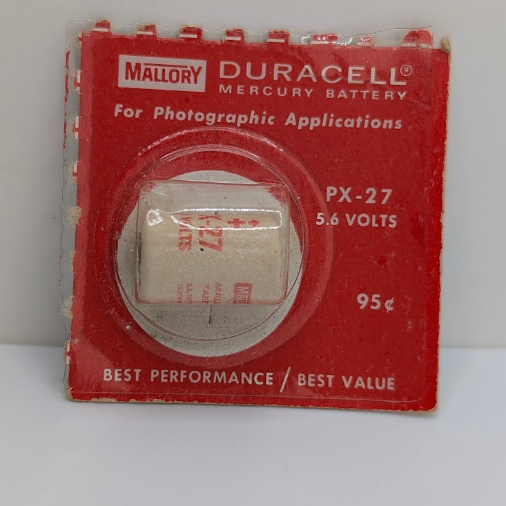 Vintage Mallory Duracell Mercury Battery PX-27 5.6 Volts SEALED – NOT TESTED