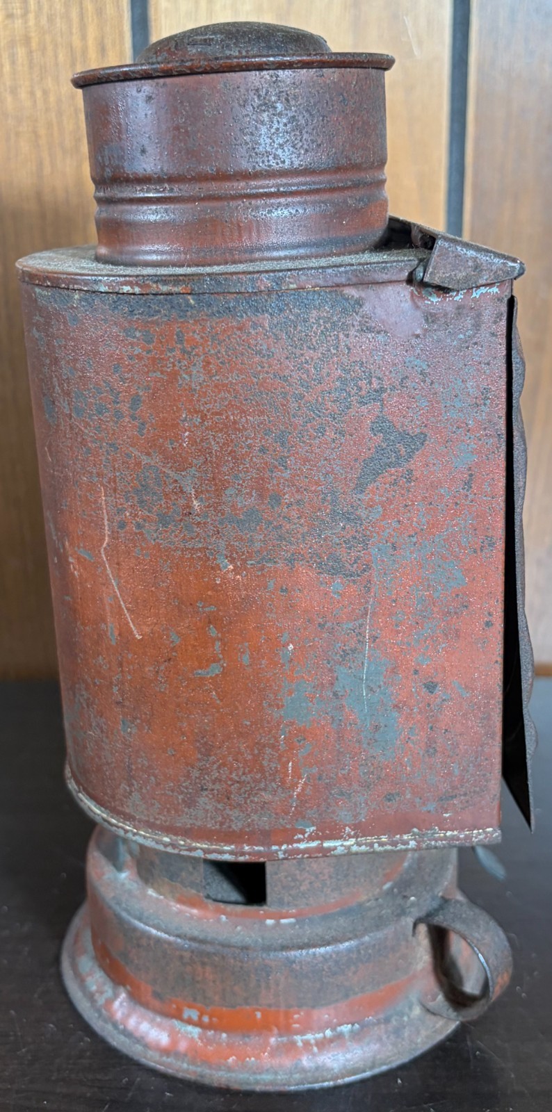 Antique Red Photography Darkroom Oil Lantern w/ Red & Amber Glass Panels RARE