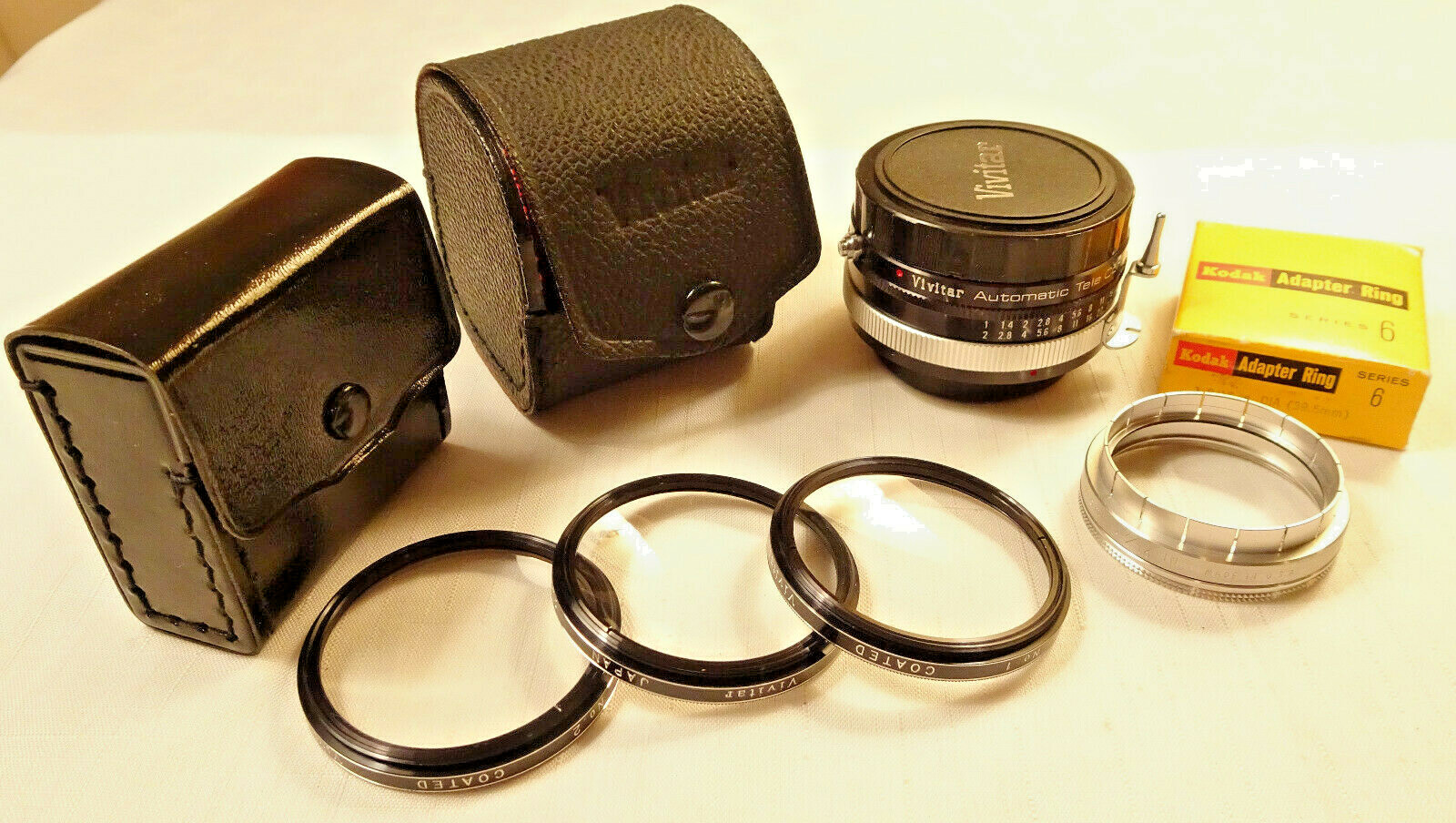 Vivitar TeleConverter 2X-3 Close-Up 52mm Set Kodak Adapter Ring Series 6 39.5mm