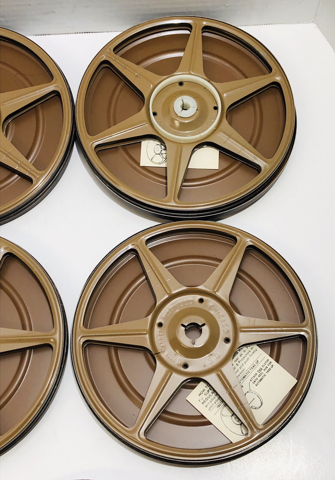 Vintage Harwood 8mm 400’ 7” Metal Reel & Can Lot Of 7 + 1 Empty Can
