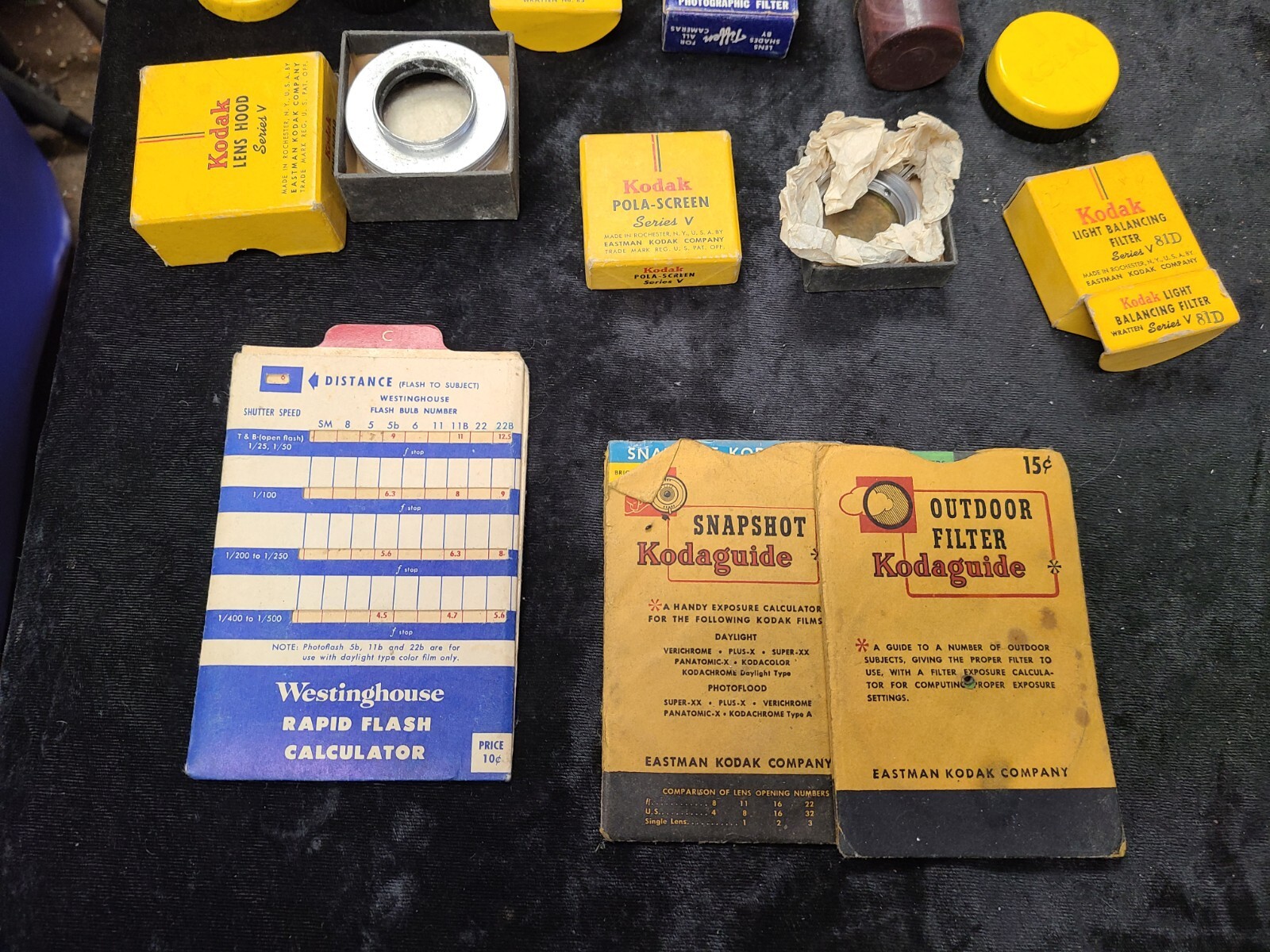 Assorted Collection Lot of Vintage Kodak Lens Filters Hoods Screens Filters Etc.