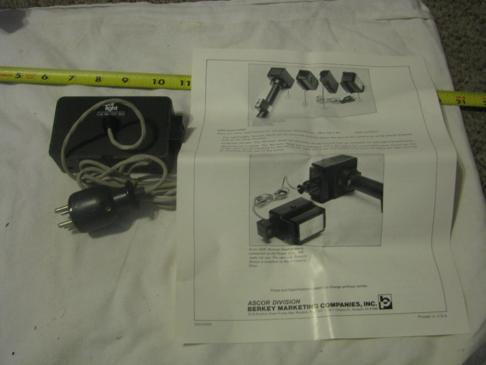 ASCORLIGHT CAT. NO. 011-203 SOME KIND OF REMOTE HEAD????