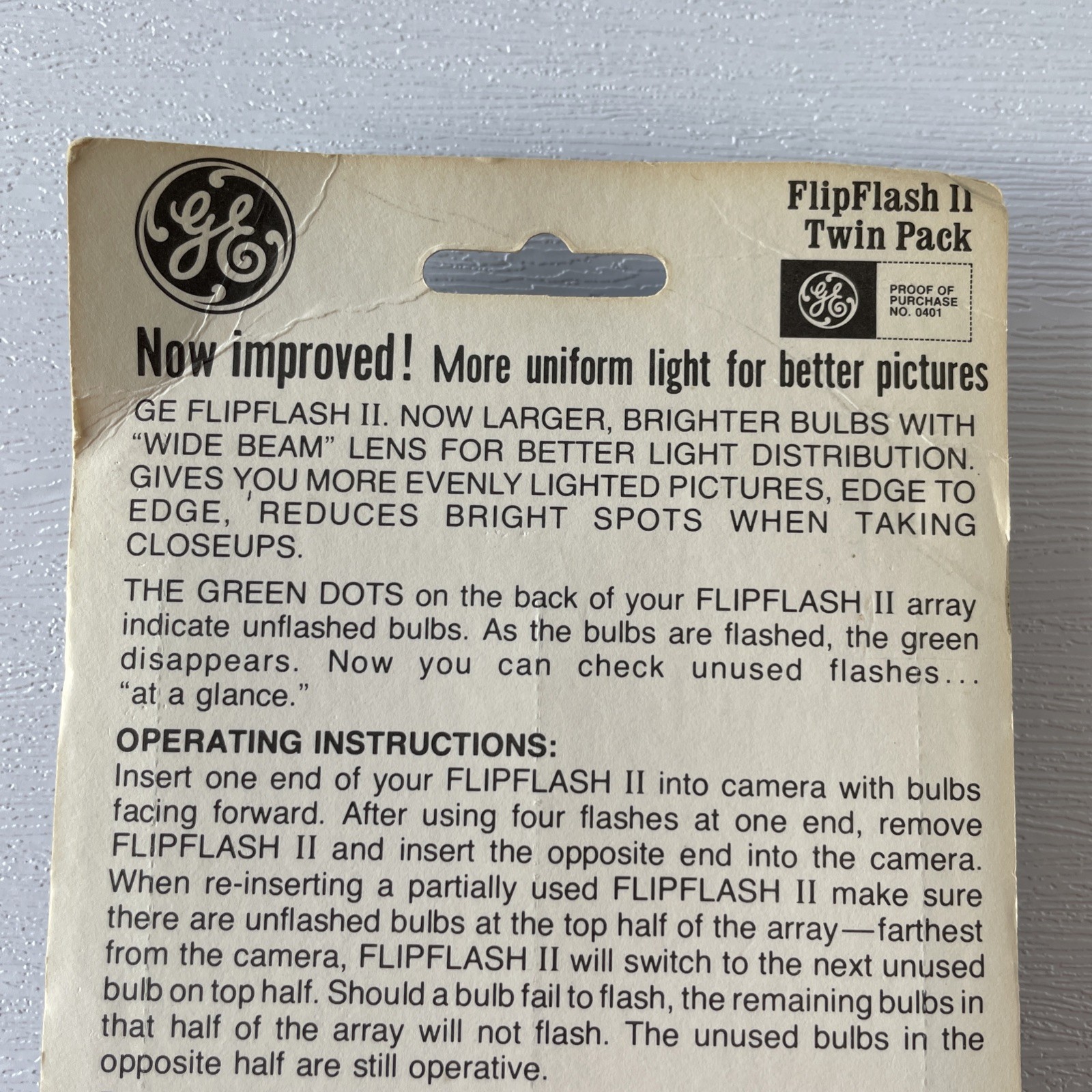 Vintage GE Flip Flash II Twin Pack Flash Packs for FlipFlash Cameras