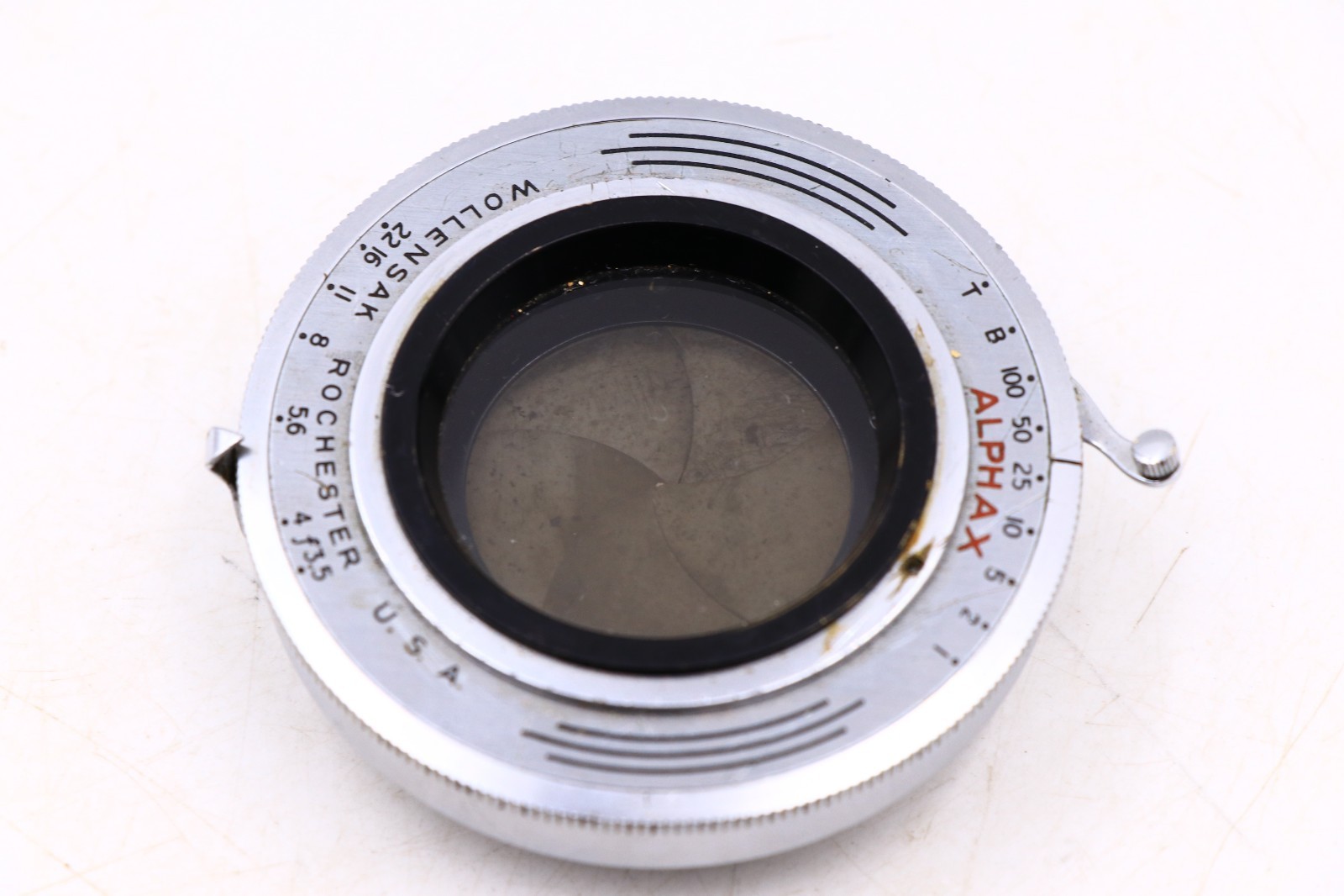 Vintage Wollensak Alphax f/3.5 Shutter Pat 1922 With Lens As Is