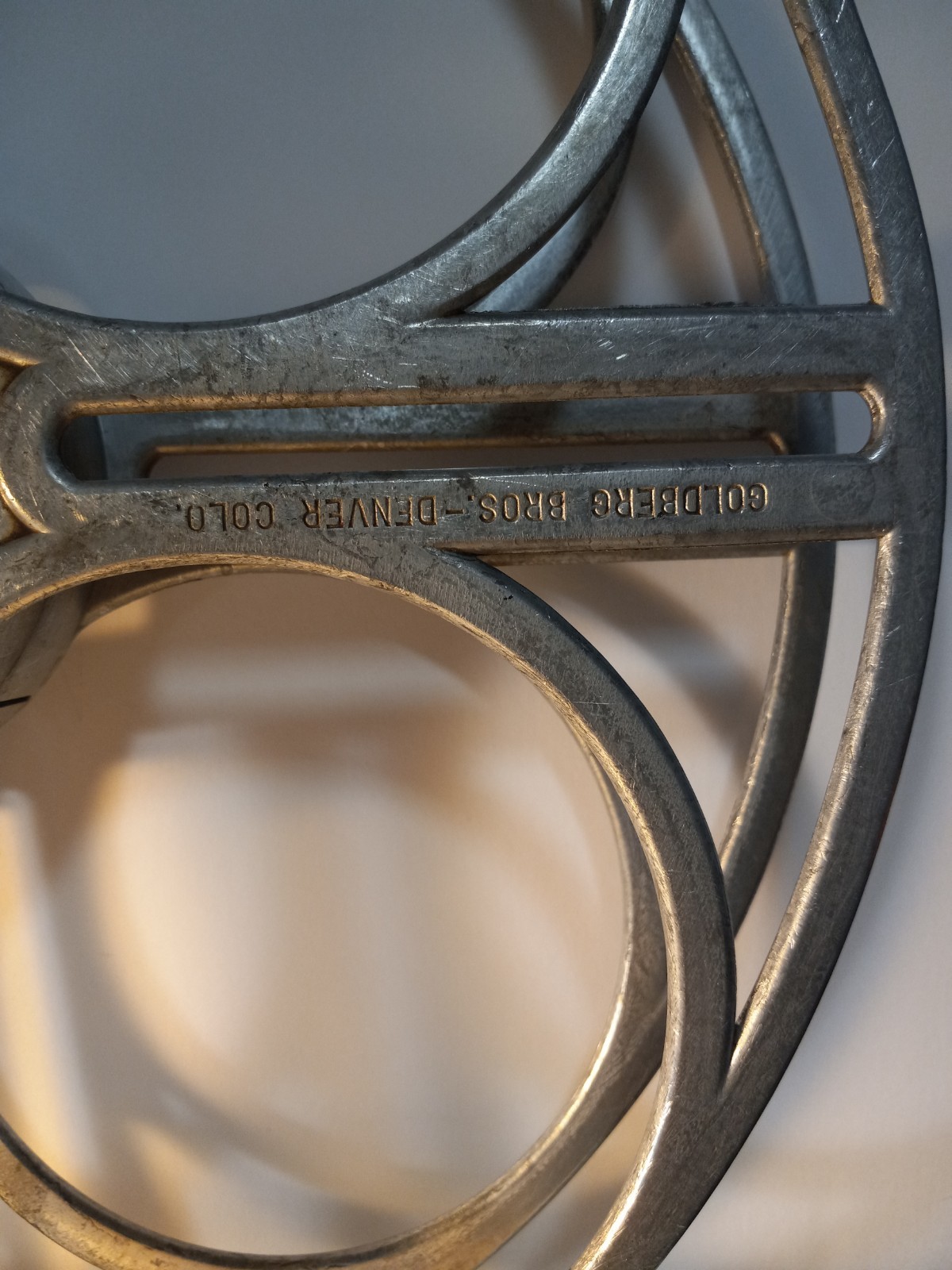 Vintage Goldberg Brothers 35mm Movie Projector Film Reel. 4 Hole. Cast Aluminum
