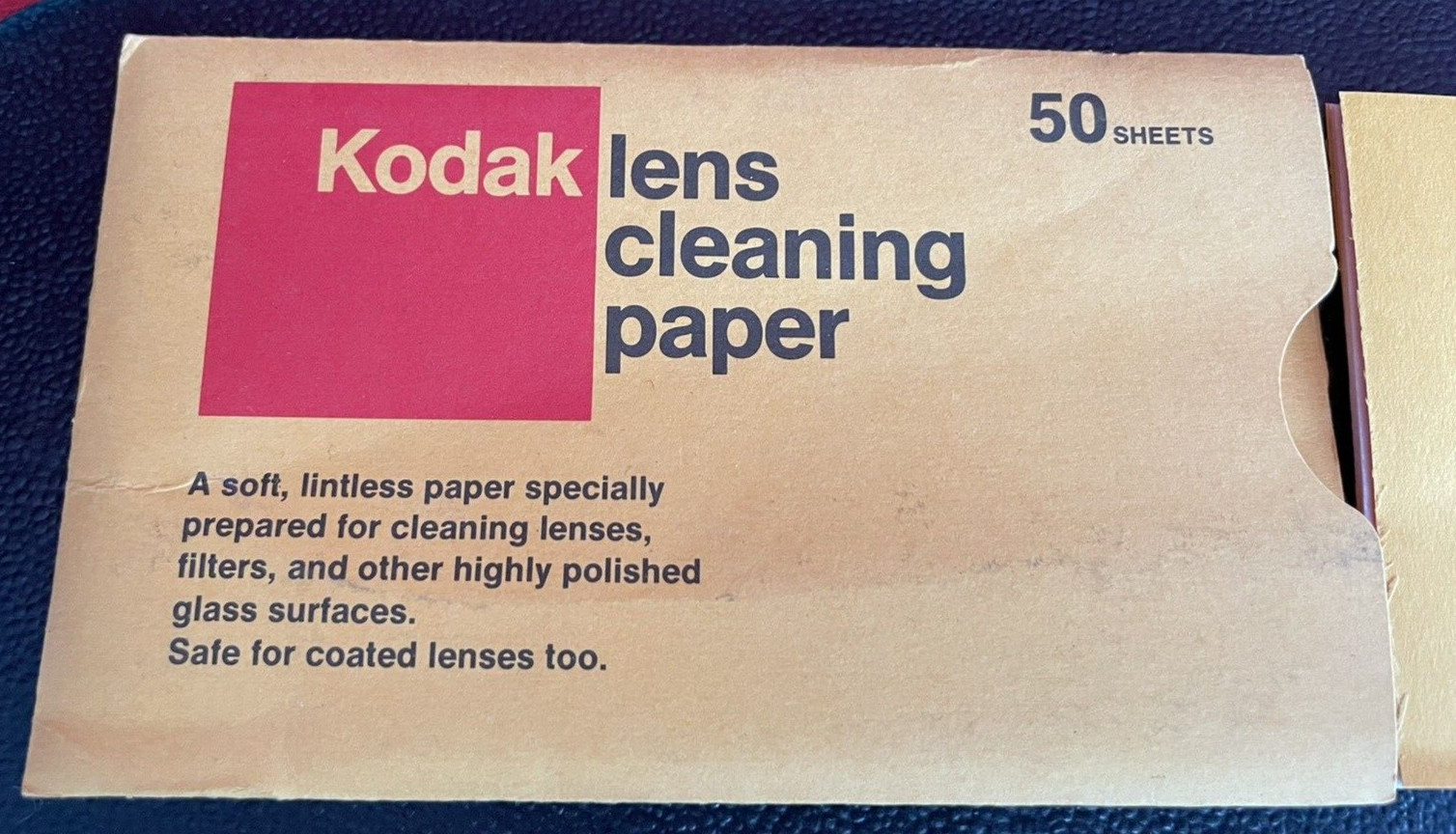 Vintage EASTMAN KODAK CO Lens Cleaning Paper w/ Sleeve UNUSED