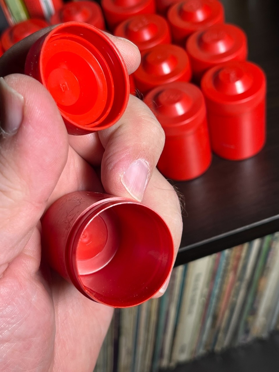 LOT OF 20 35mm RED GAF Film Canisters & Caps 35mm Storage Containers Plastic