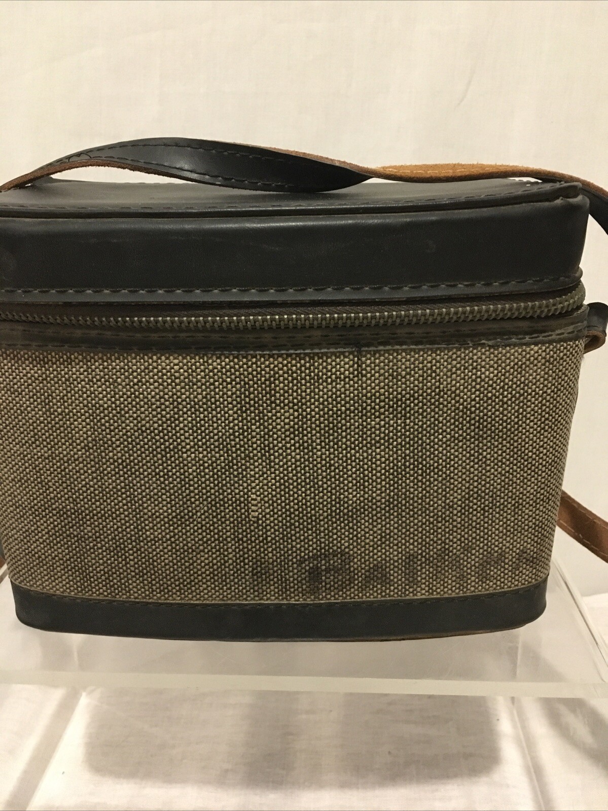 Kalimar Kali Bag Camera Black Leather Tweed Case Bag Japan Rare Vintage