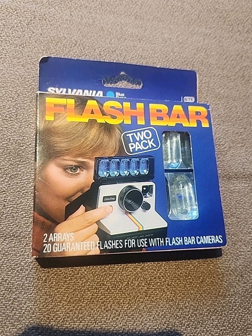 Vintage Sylvania Two Pack Blue Dot Flash Bar 20 Flashes for Camera For Polaroids