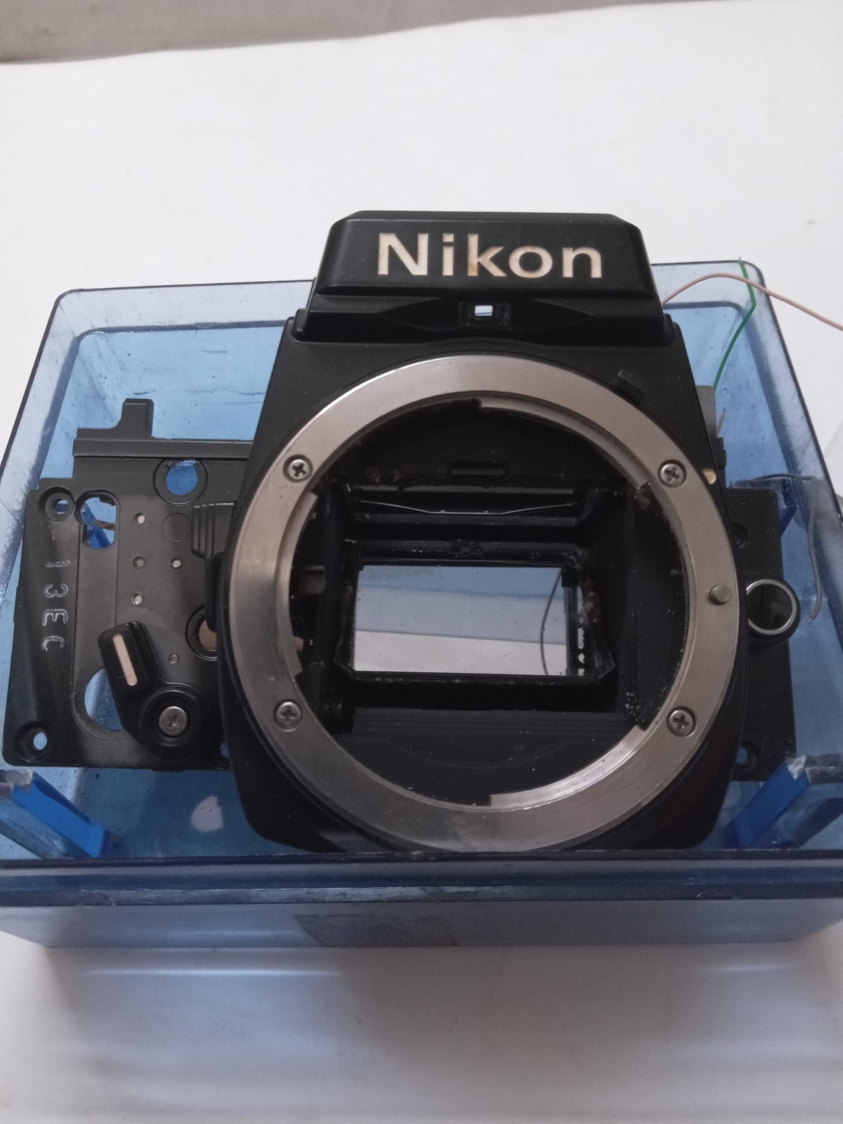 New Old Stock Nikon FE 2 Black Front Bezel W Mirror Box Spare Part