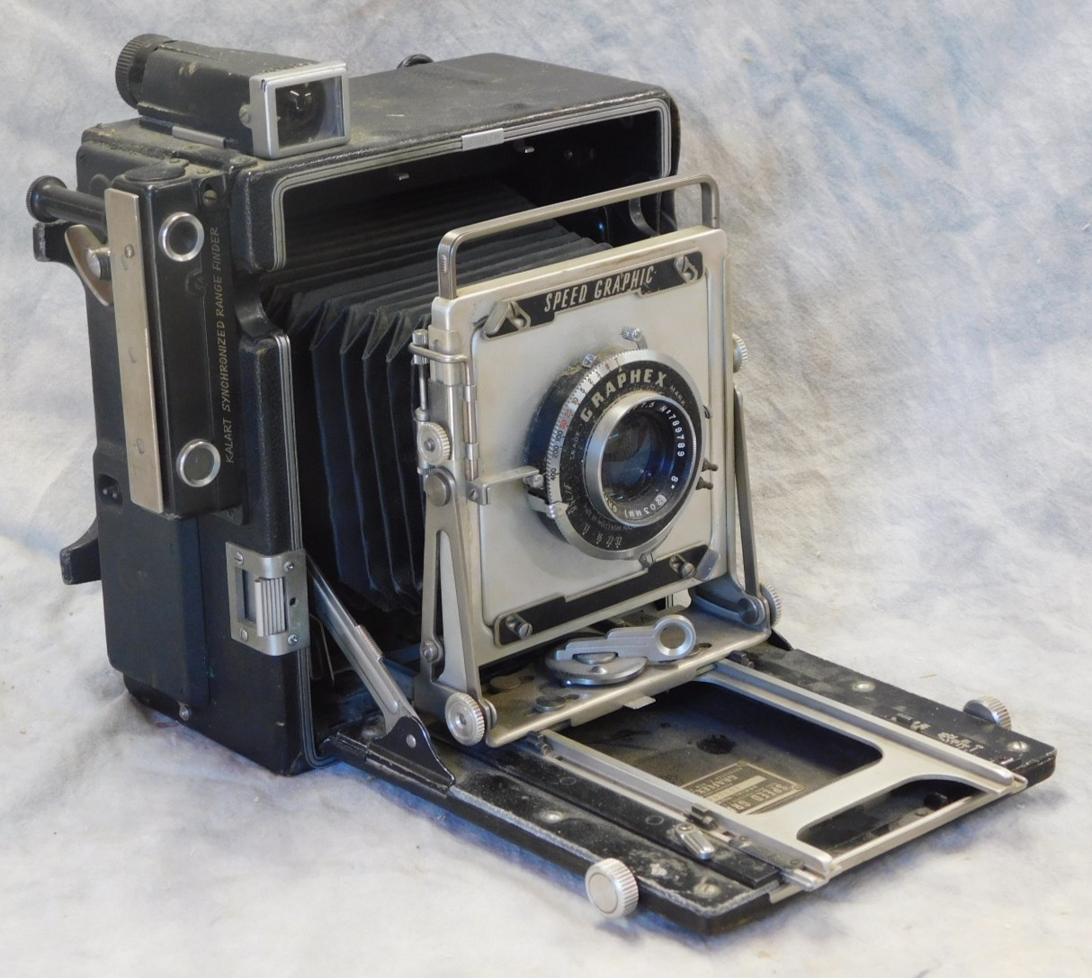 Vintage Pacemaker Speed Graphic 4×5 w/ 203mm f/7.5 Graflex Optar READ!