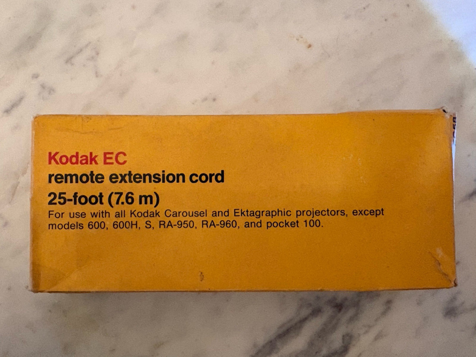 Vintage Kodak EC58 25ft Remote Extension Cord EC-58 NOS w/Original Box Carousel