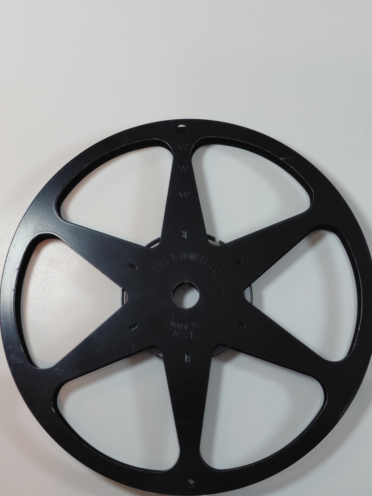 Vintage Bell & Howell 7″ Black Plastic 400ft 600ft Movie Film Reel 8mm Super 8