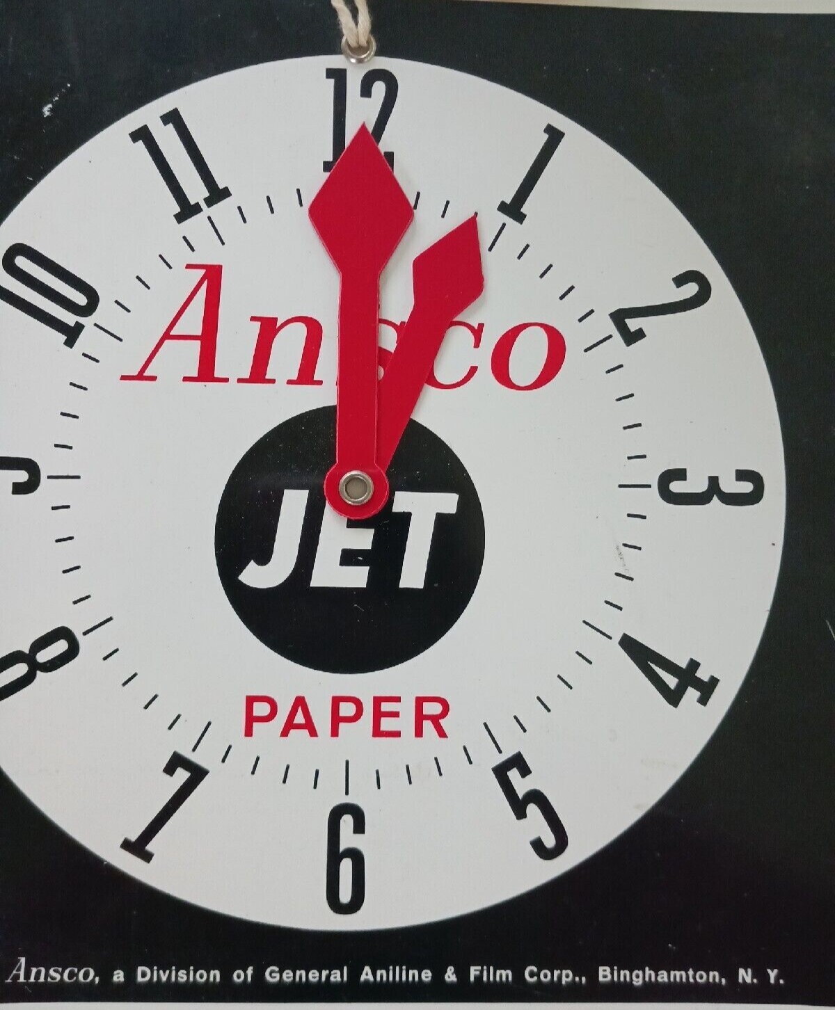 VINTAGE ANSCO DARKROOM  FILM PHOTOGRAPHY WASH TIME DOOR SIGN REMINDER DIAL RARE