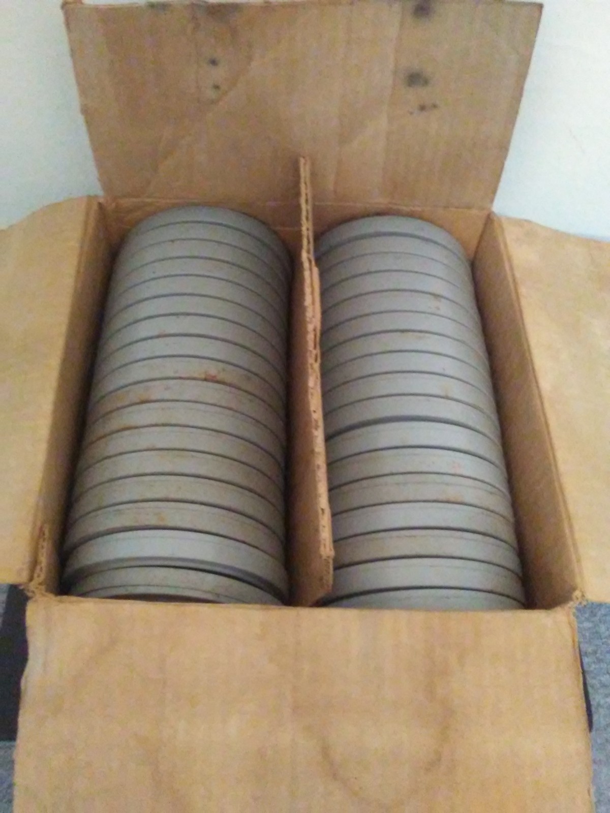 Vintage Brumberger Co. 5″ Reel Cannisters – no reels – Case of 70